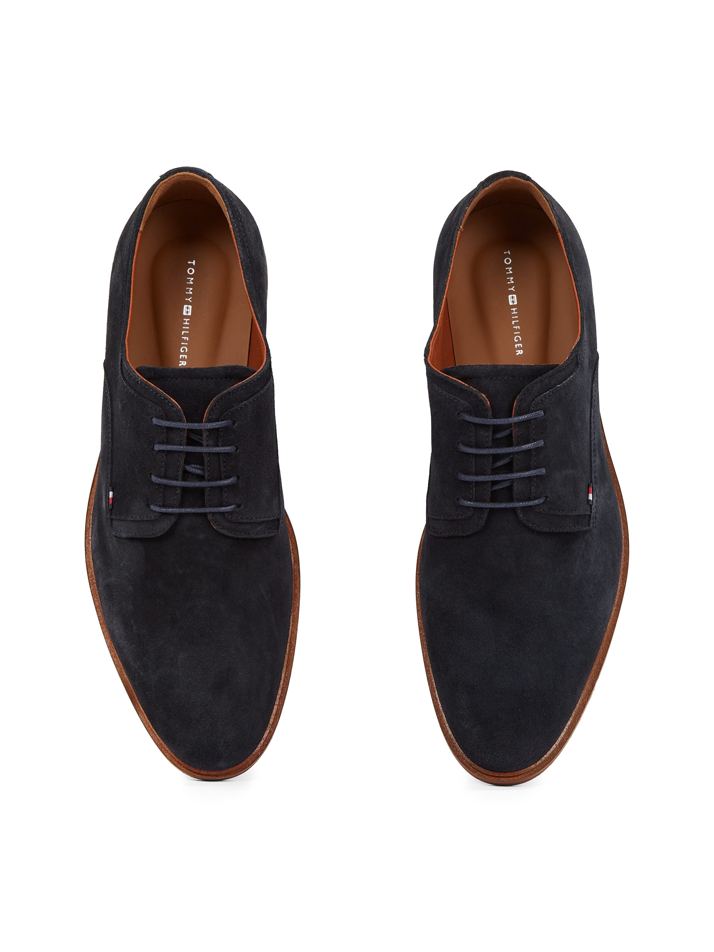 Tommy Hilfiger Veterschoenen HILFIGER THUNIT SUEDE SHOE hakken, zakelijke schoen, feest schoen in smalle vorm