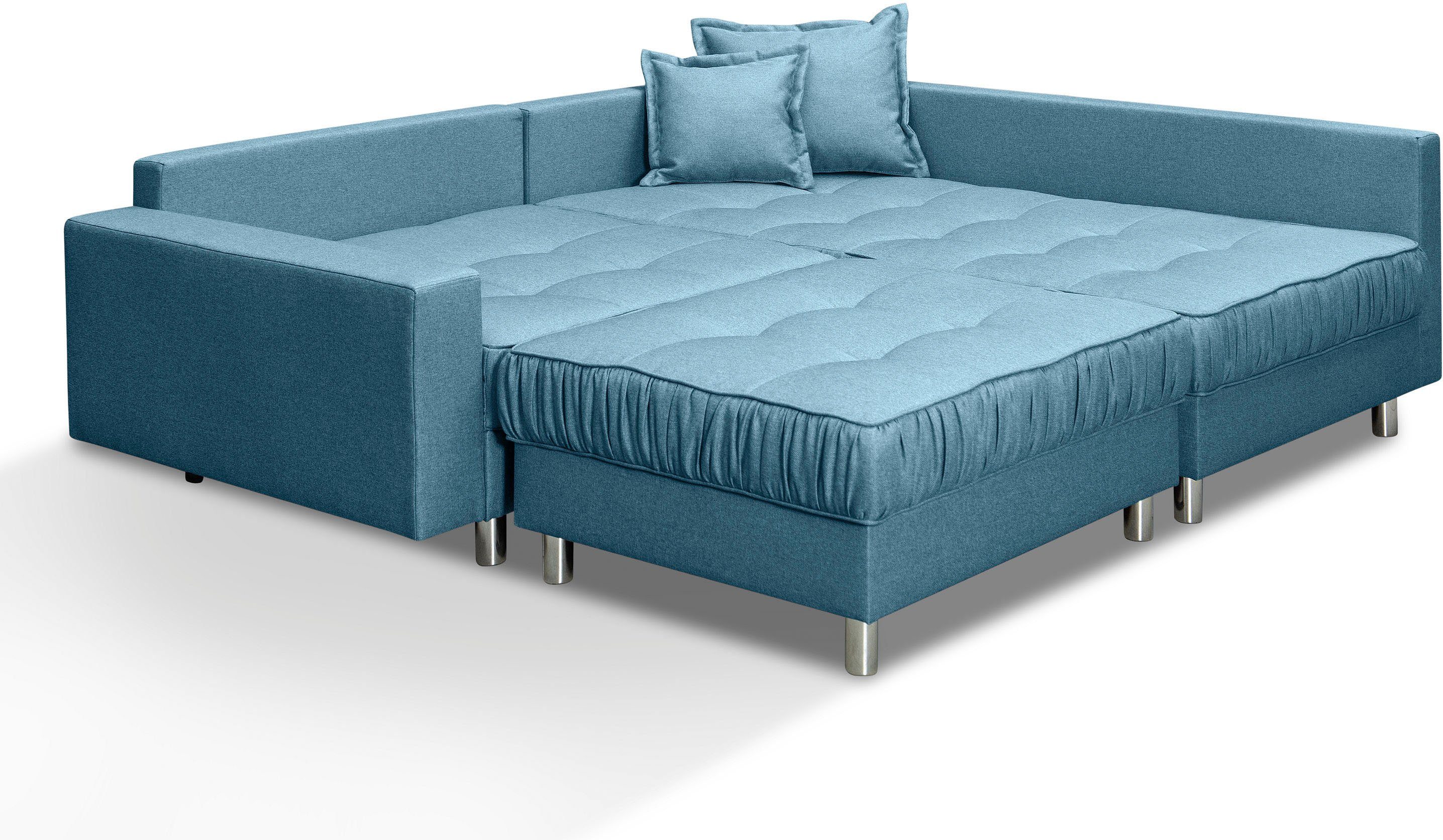 COLLECTION AB Hoekbank Cannes L-vorm met hocker, inclusief slaapfunctie
