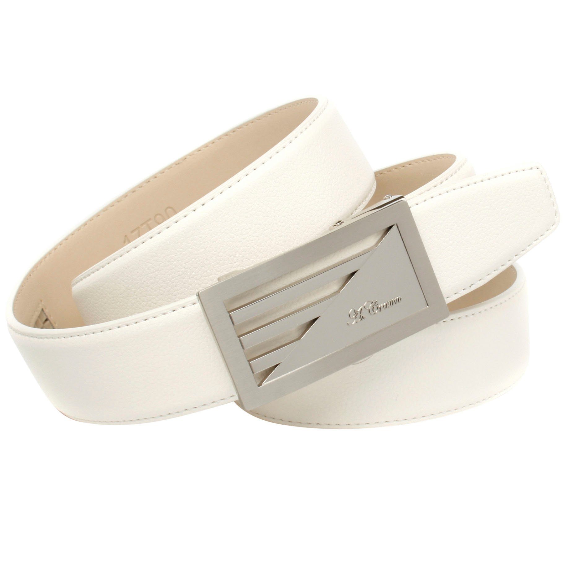 Anthoni Crown Leren riem in wit heren riemen maat 95 wit
