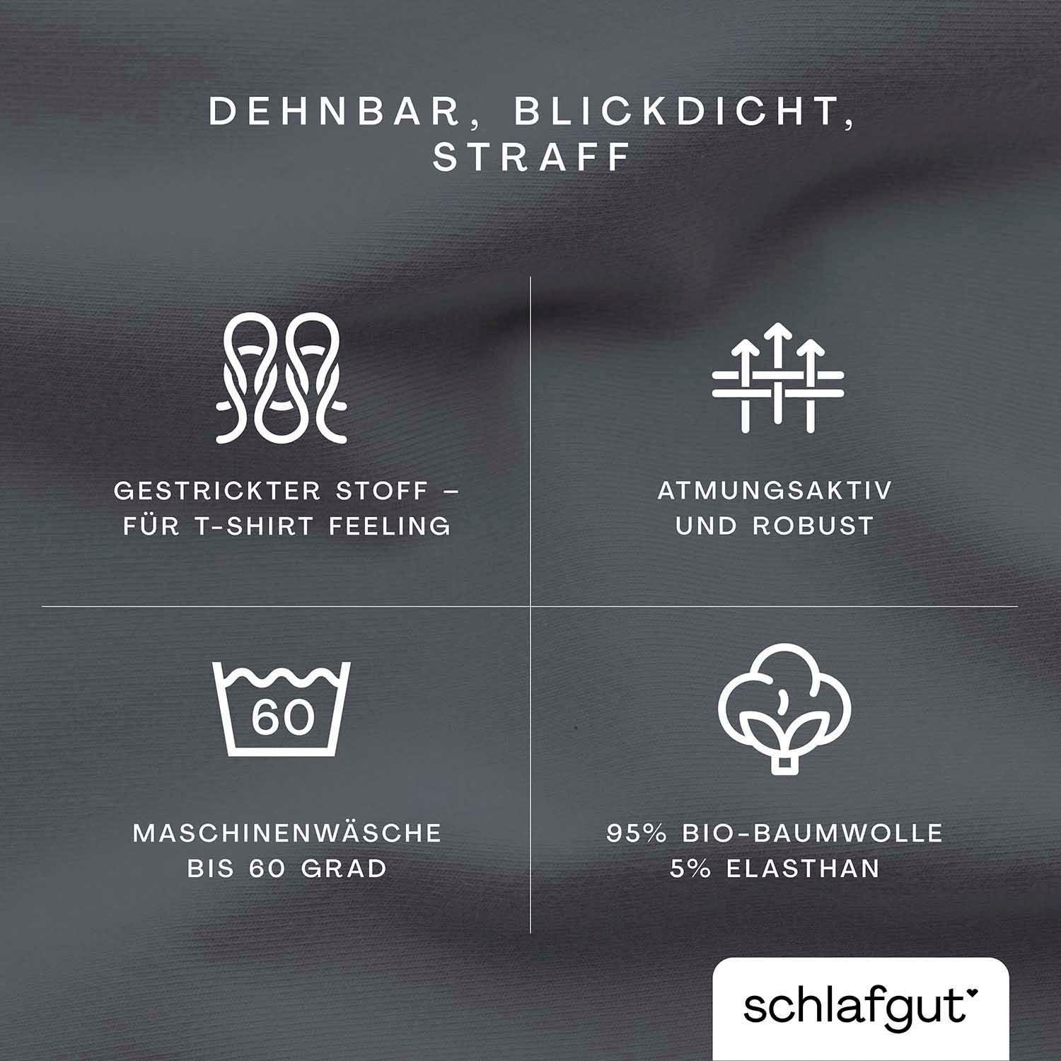 Schlafgut Hoeslaken PURE biologische katoen met elastaan, rekbaar en ondoorzichtig, strak, bedlakens (1 stuk)
