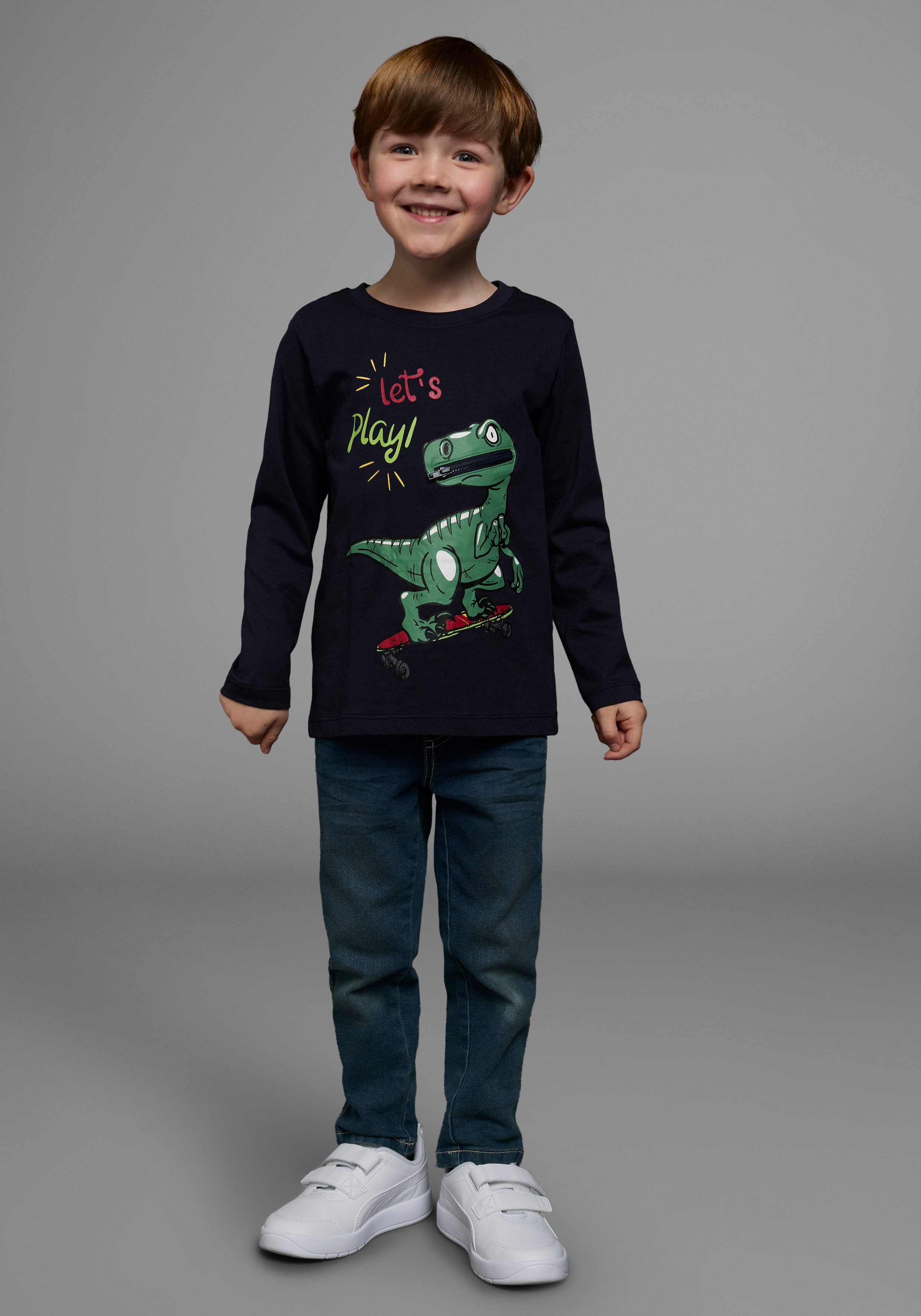 KIDSWORLD Shirt met lange mouwen LET´S PLAY Lange mouwen, basic stijl, van katoen