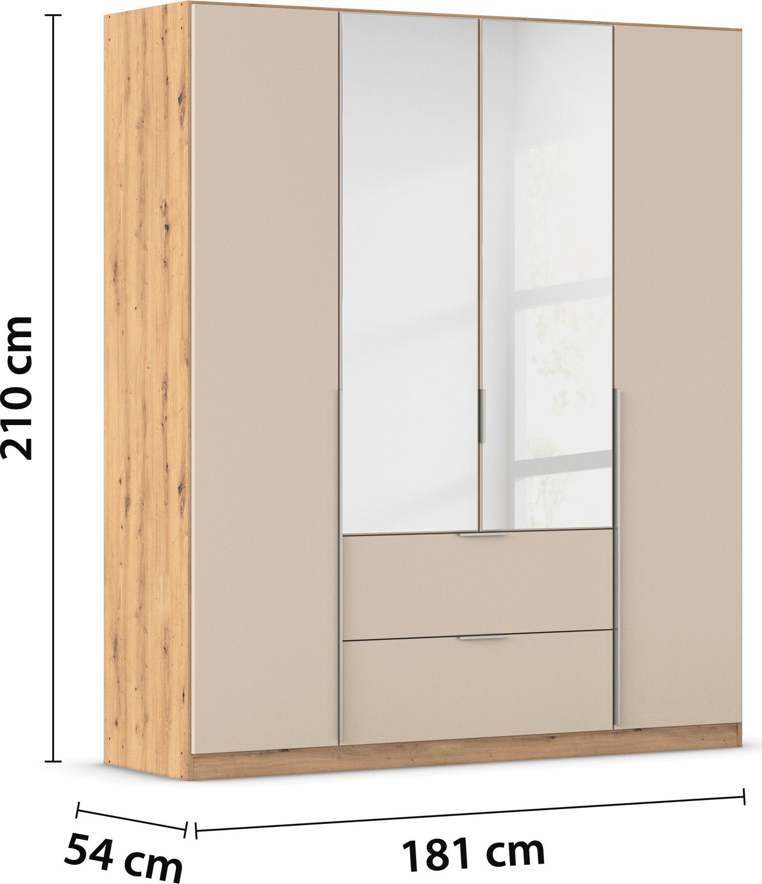 rauch Draaideurkast Kledingkast kast garderobe AGORDO met decor- of hoogglansfront