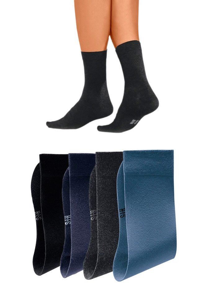 H.I.S Basic sokken met een hoog katoengehalte (set, 4 paar)