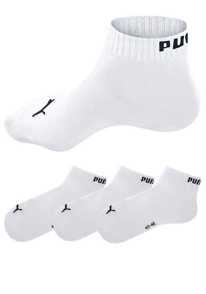 PUMA Korte sokken Ademend, ribboorden, zachte katoenmix (3 paar)
