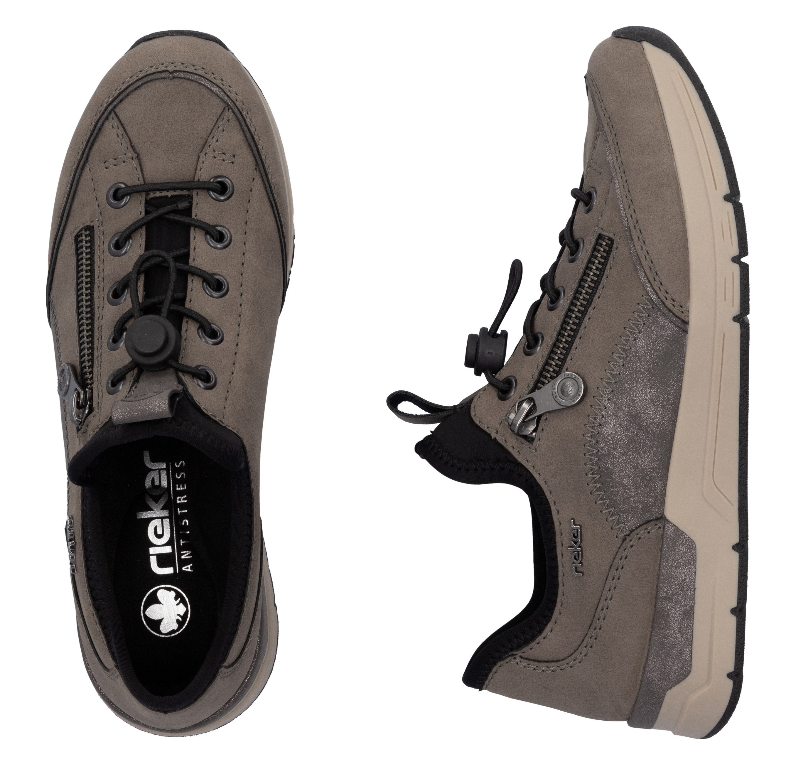 Rieker Slip-on sneakers , instapschoen, vrijetijdsschoen, lage schoen met snelle sluiting