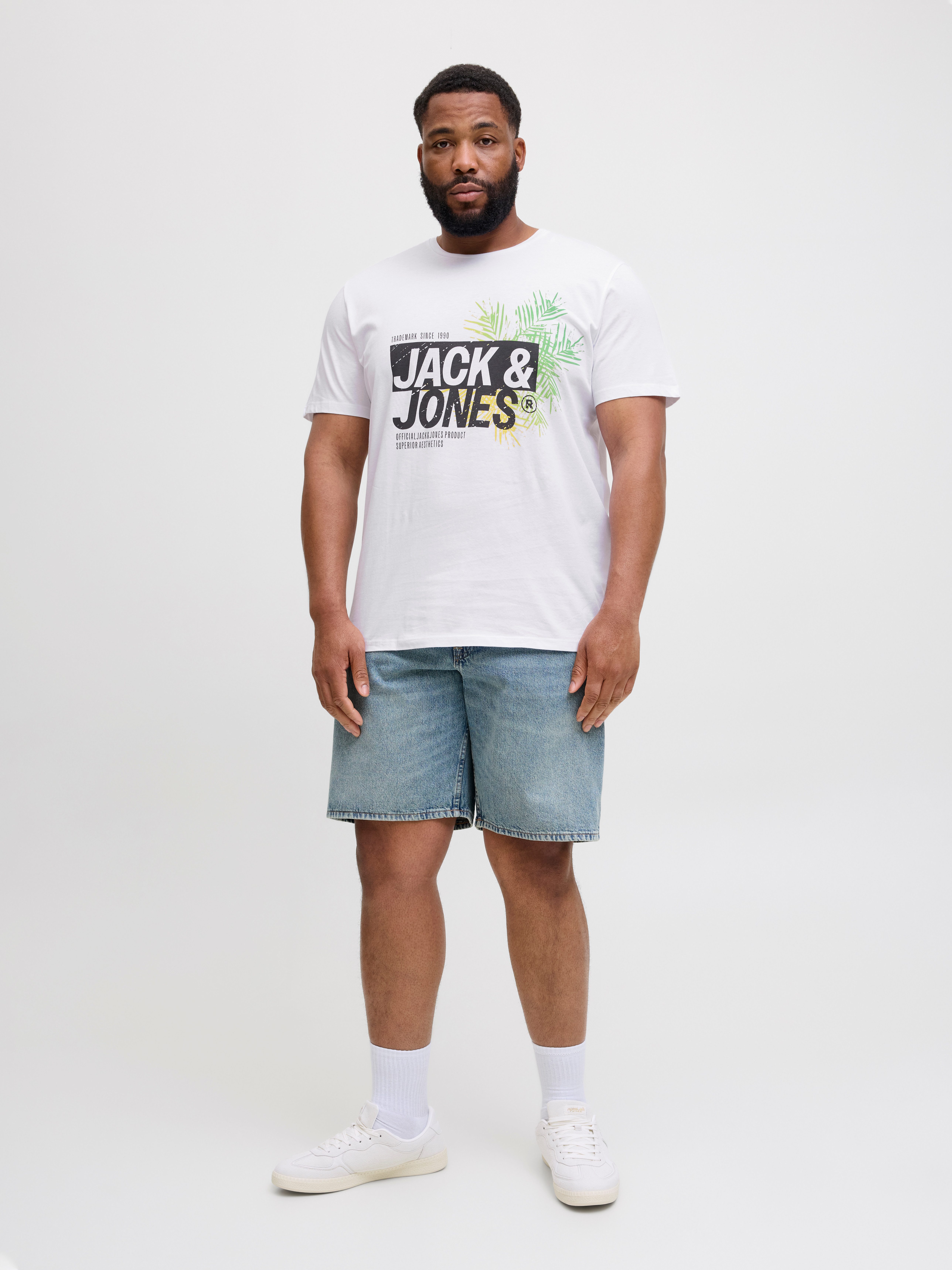 Jack & Jones PlusSize Shirt met ronde hals JJJAXON TEE SS CREW NECK PLS