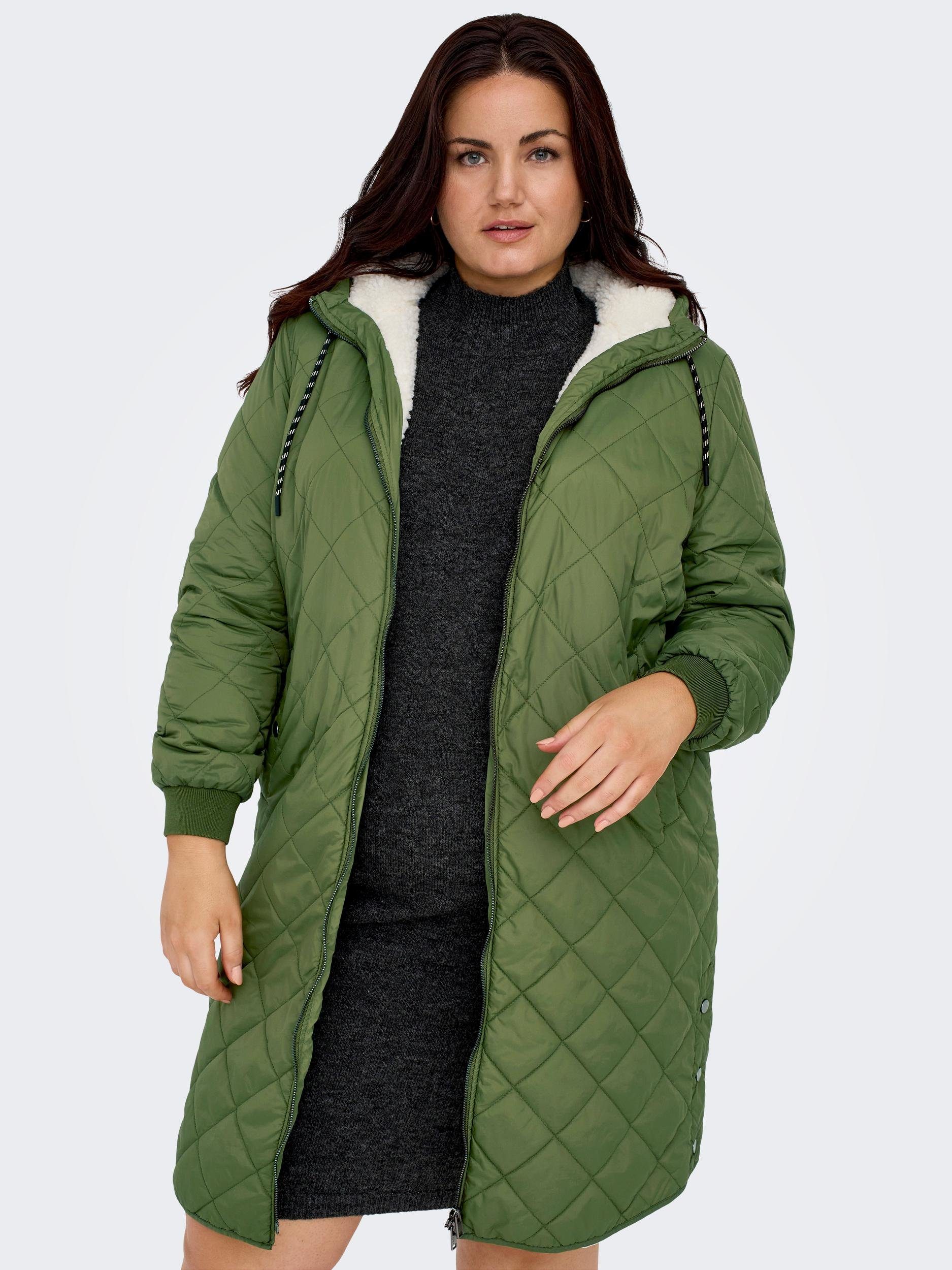 ONLY CARMAKOMA Gewatteerde jas CARNEWSANDY QUILT COAT CC OTW dames donsjassen maat M (46) groen