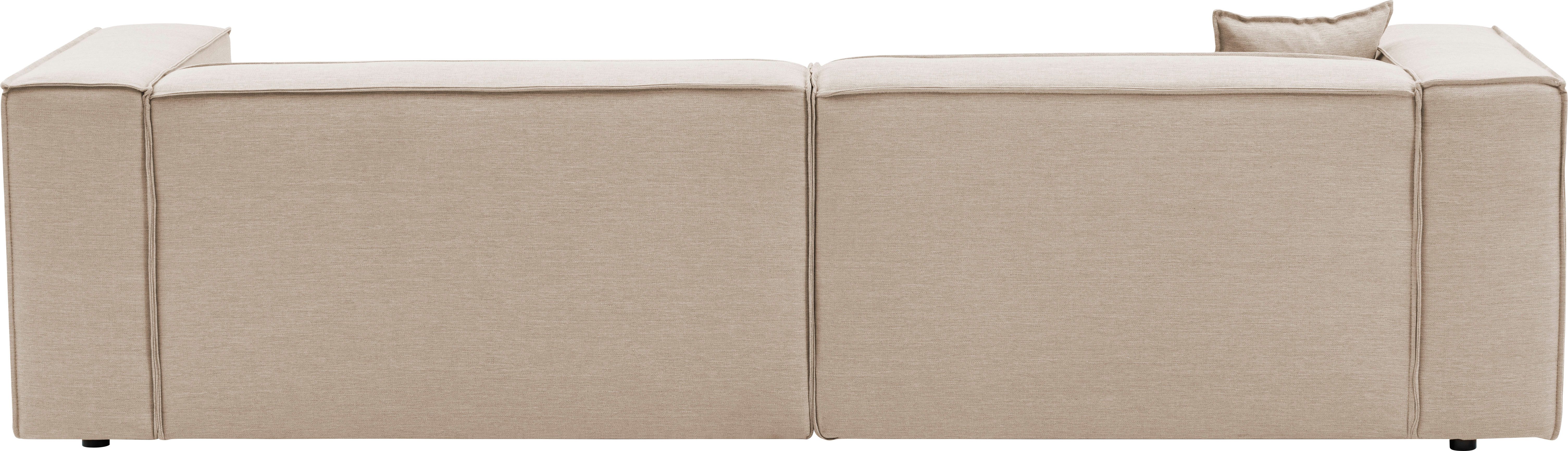 LeGer Home by Lena Gercke 3-zitsbank PIARA, bank met biesnaad, sofa in cord of linnenlook
