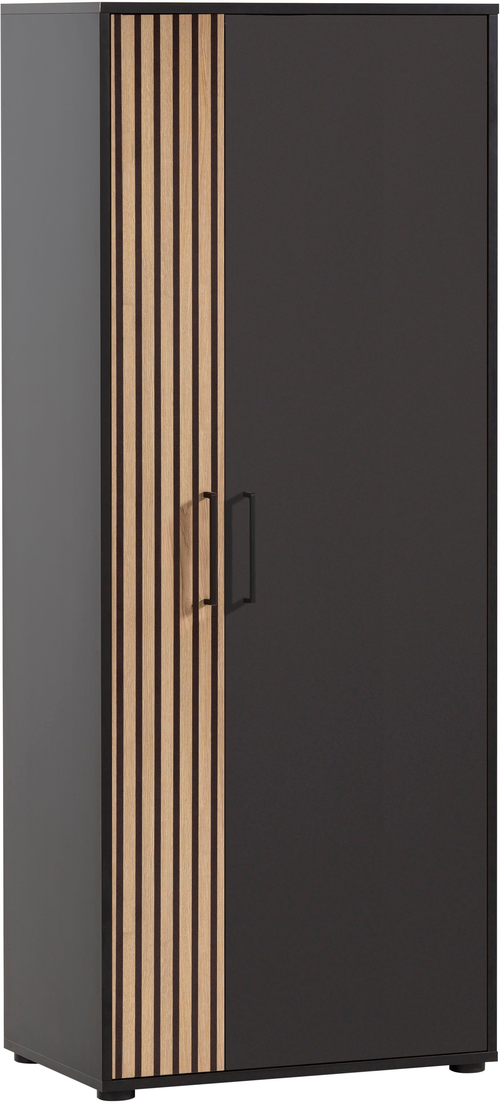 Schildmeyer Archiefkast Hank, MADE IN GERMANY, breedte 65 cm Linkerdeur met akoestische print, metalen beslag, softclose-functie bijzetkastjes zwart