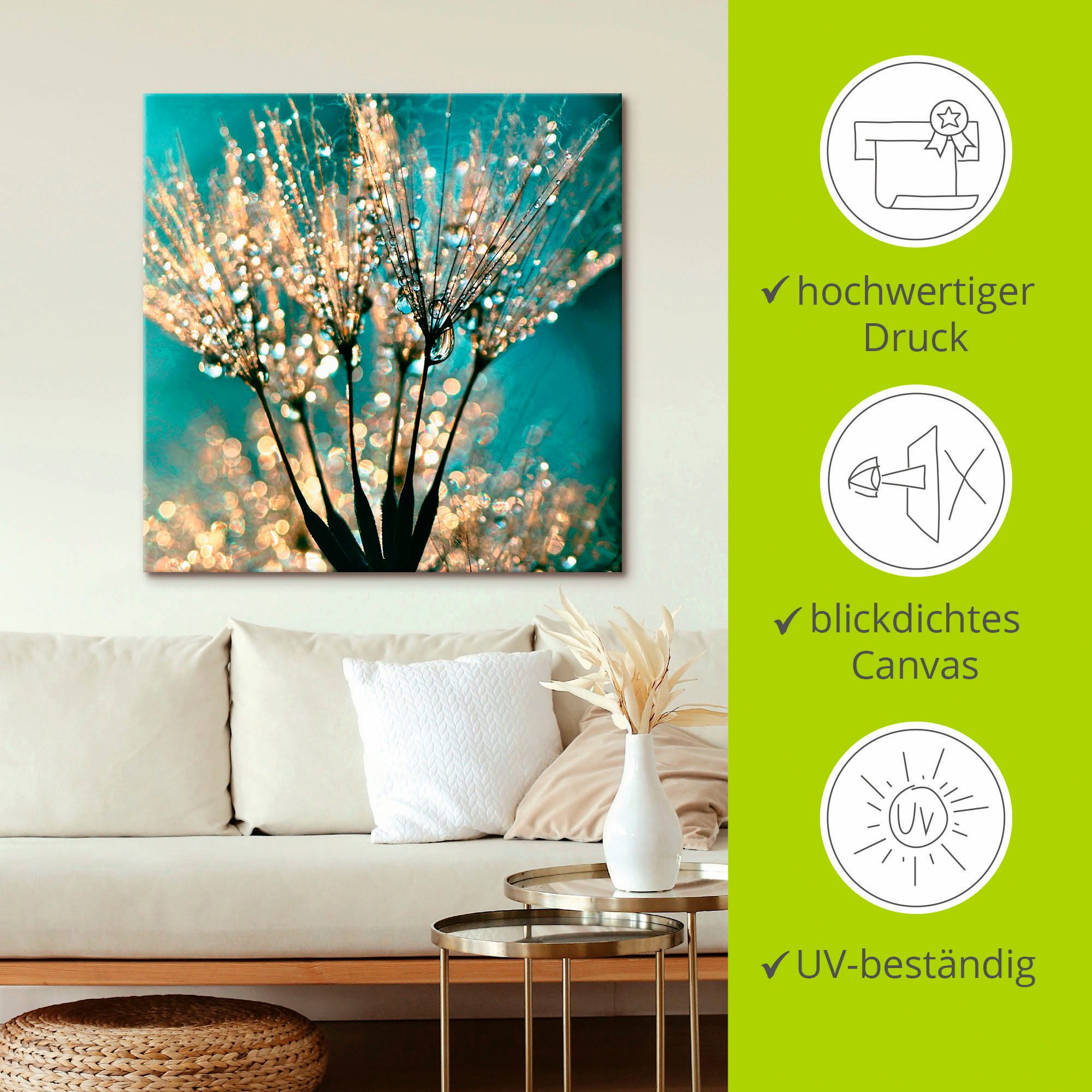 Artland Artprint Pluizenbol pluimen abstract als artprint van aluminium, artprint voor buiten, artprint op linnen, poster, muursticker