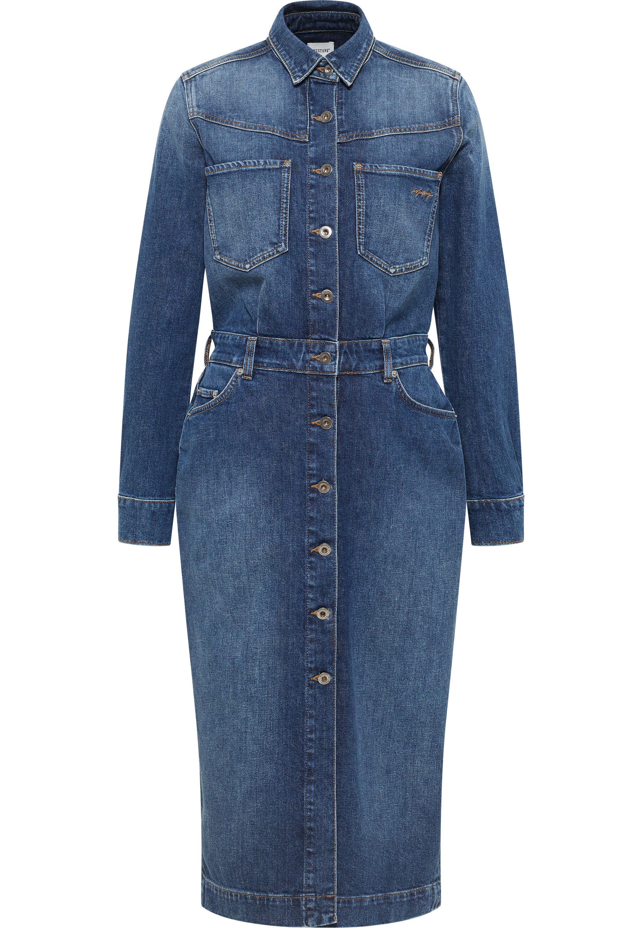 MUSTANG Midi-jurk Dames Style Emma Denim Dress
