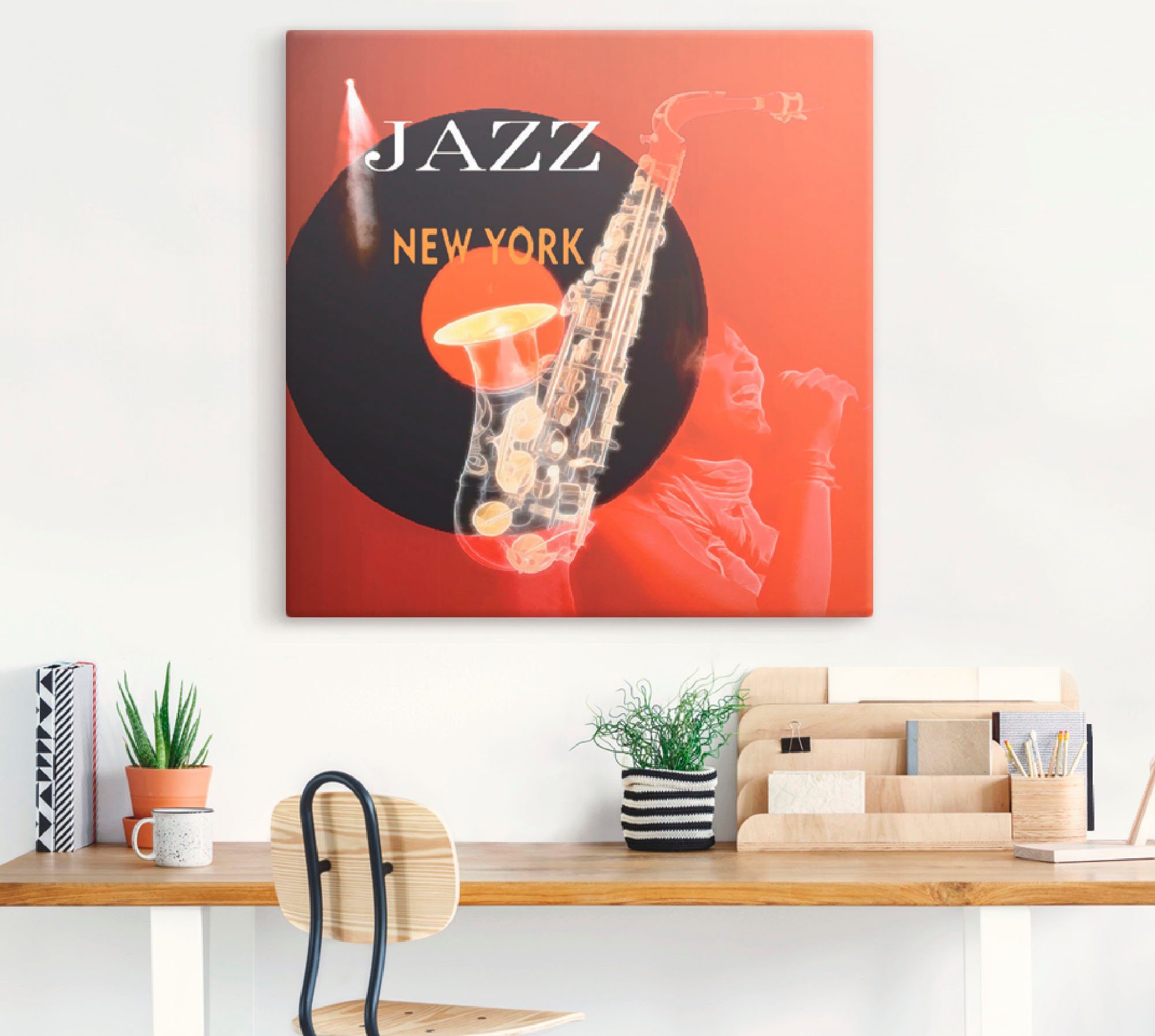 Artland Artprint Muziek abstracte collage als artprint op linnen, poster in verschillende formaten maten