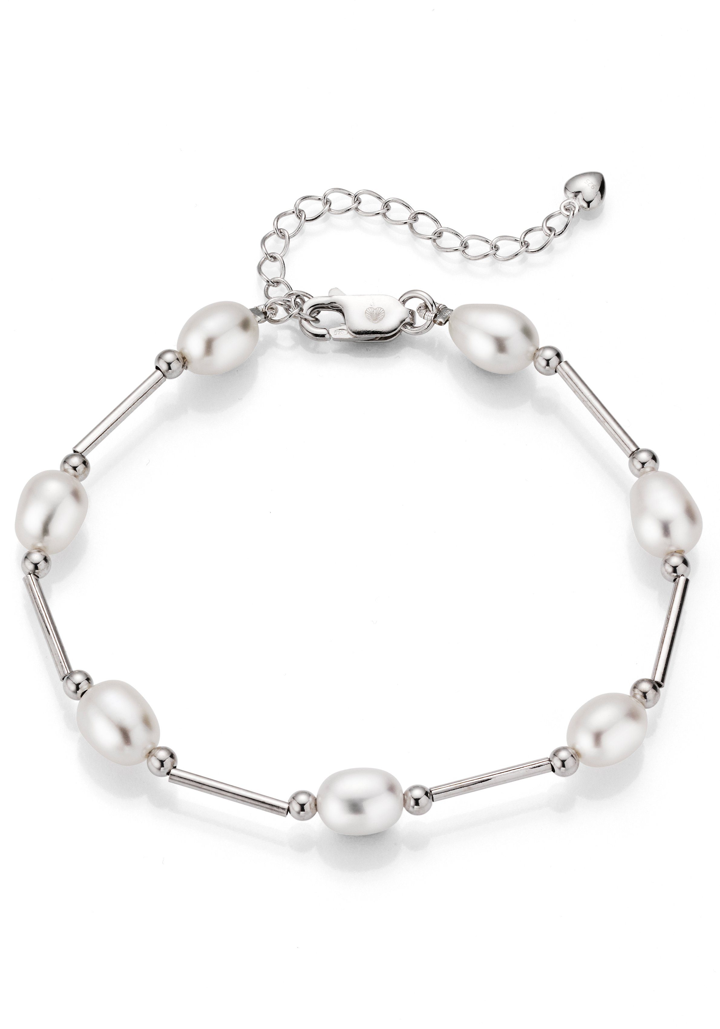 Firetti Zilveren armband Sieraad cadeau armbanden armbandketting Made in Germany - met zoetwater-cultivéparel dames armbanden wit