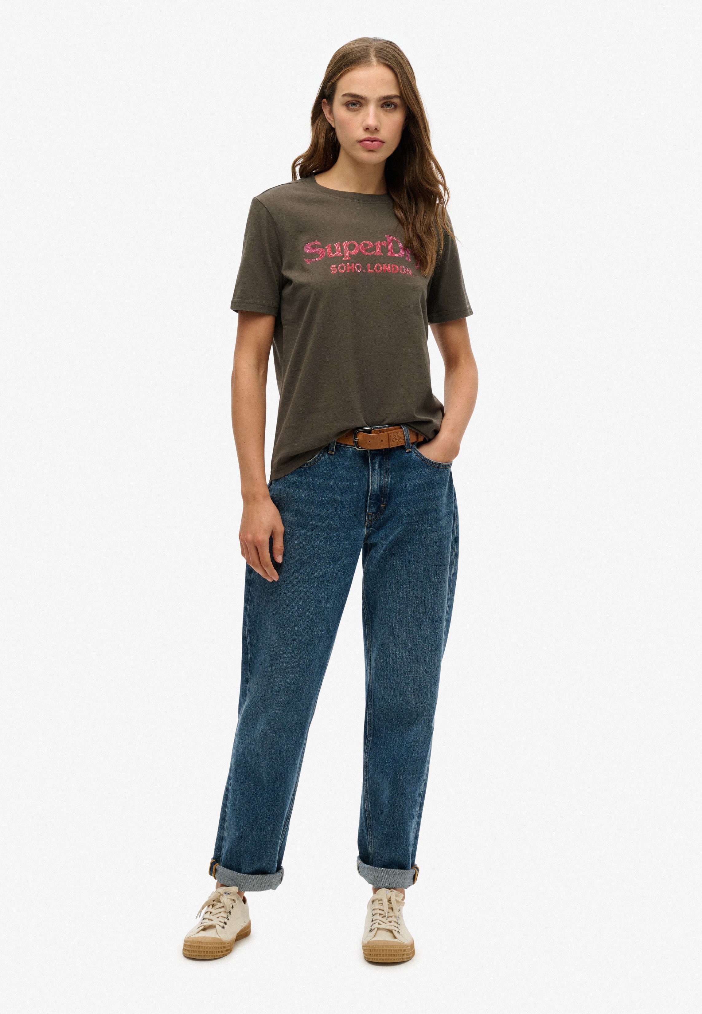 Superdry Shirt met korte mouwen VENUE METALLIC RELAXED TEE