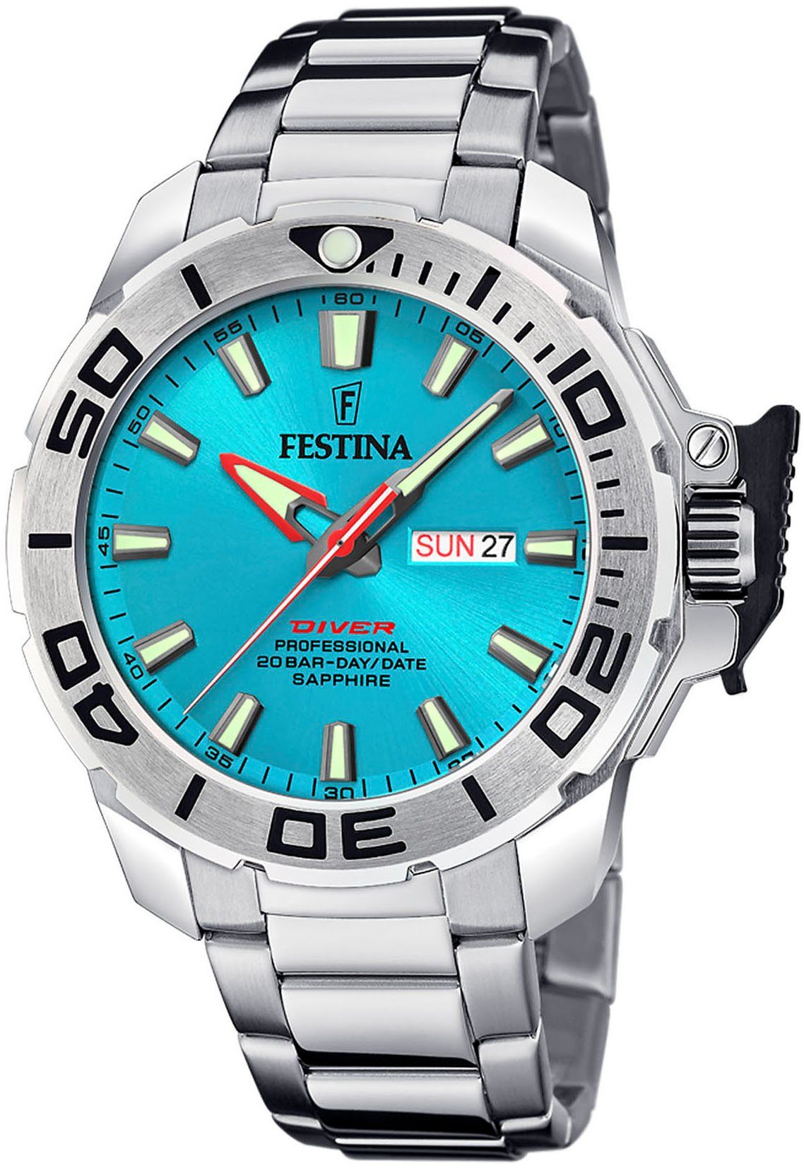 Festina Duikhorloge The Originals/Diver Horloge, quartzhorloge, herenhorloge, cadeau-idee, stalen armband (set, 2-delig, Met wisselband)