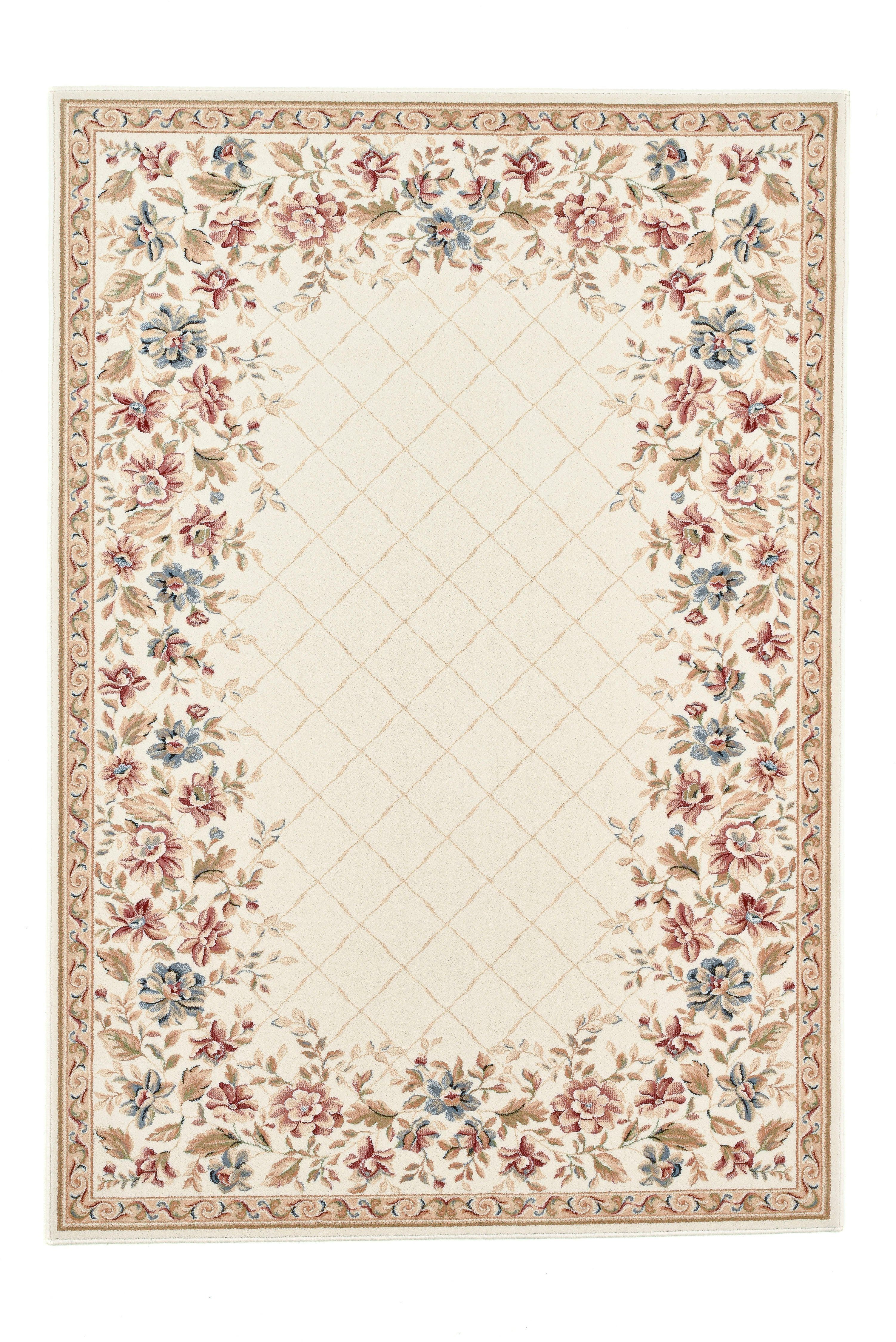 my home Wollen kleed Walchen 100% wol, bloemen design, met bies, landhuis, woonkamer