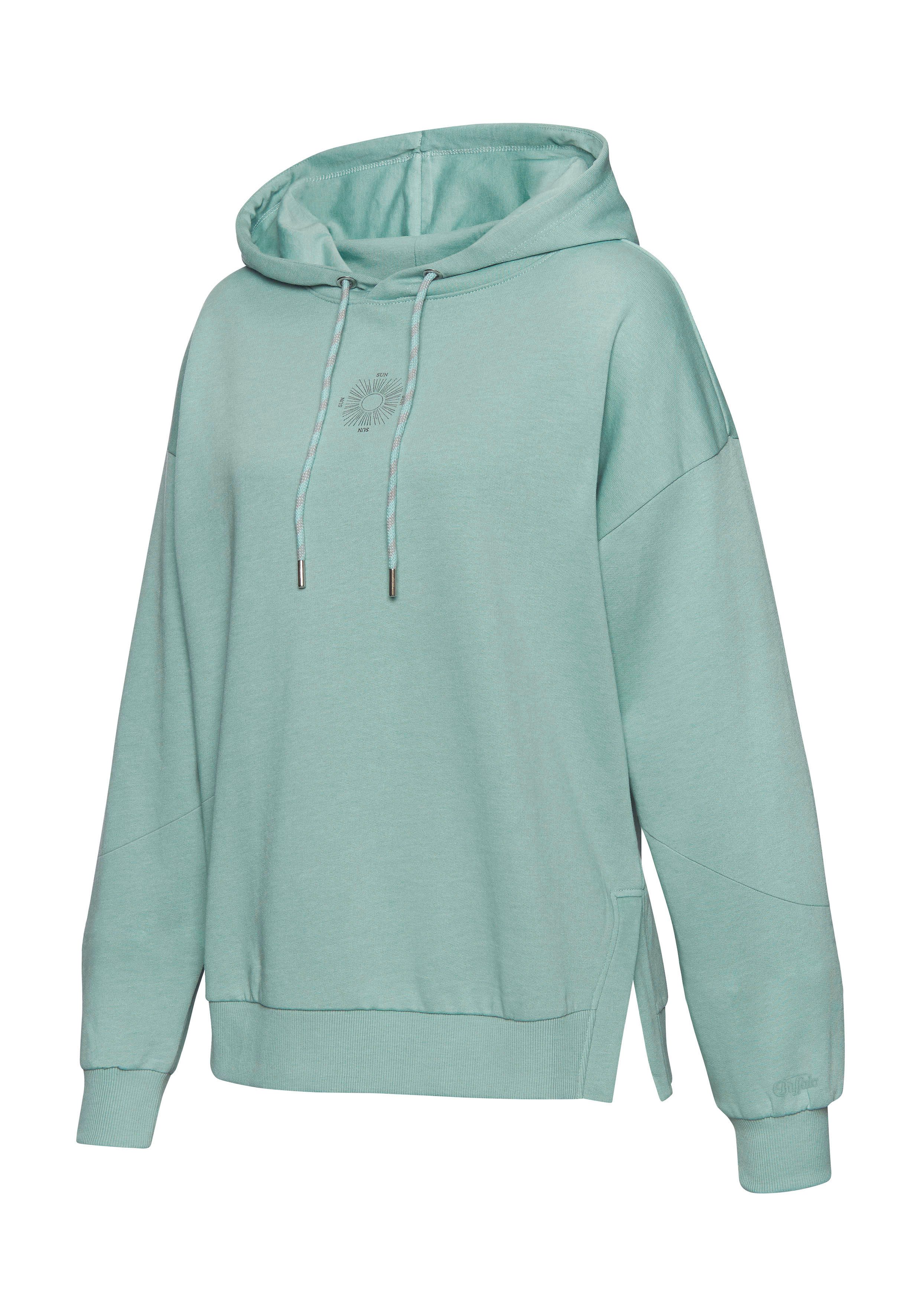 Buffalo Hoodie Capuchon sweatshirt met grote rugprint met glanseffect loungewear