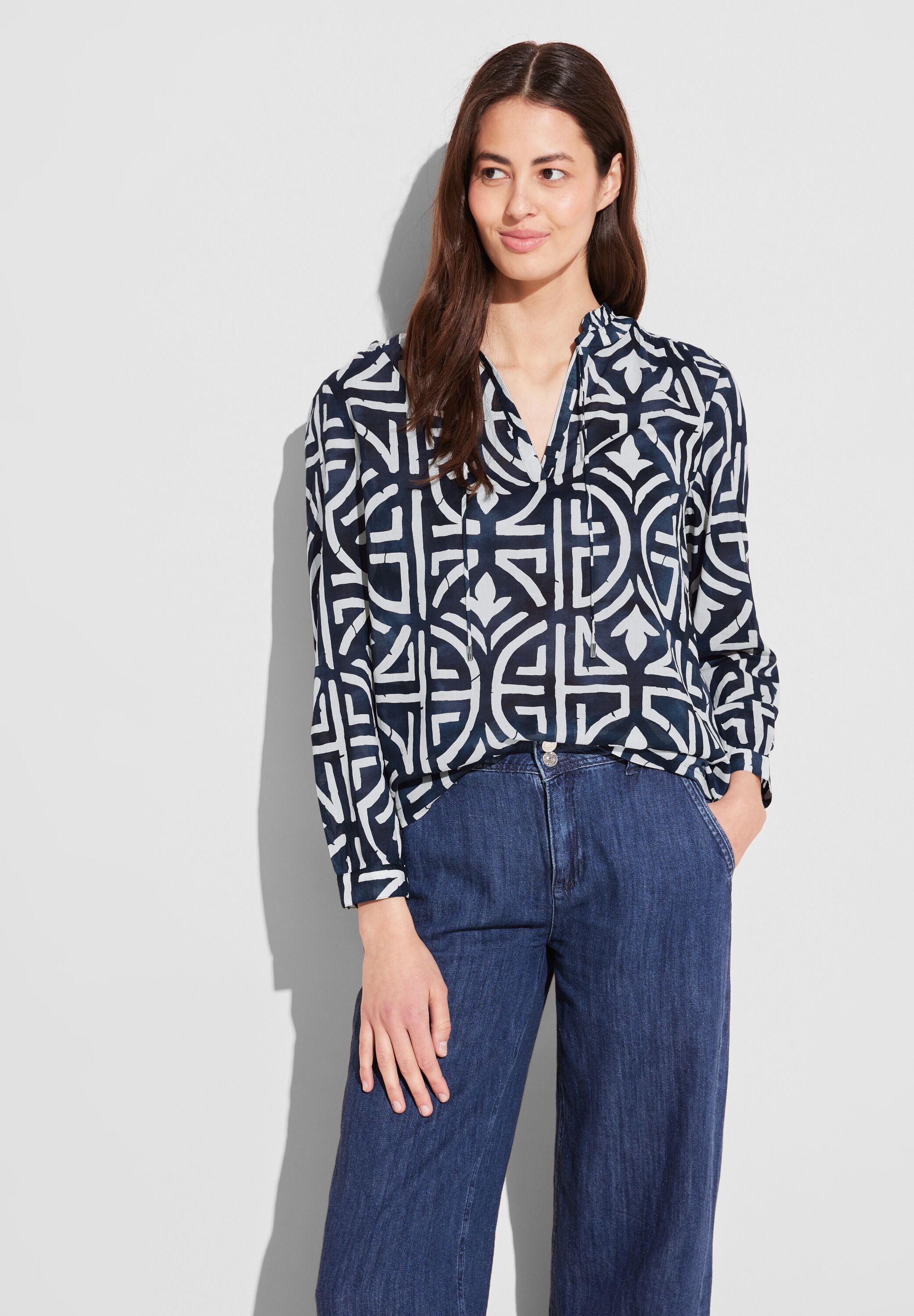 STREET ONE Blouse met lange mouwen met grafisch patroon