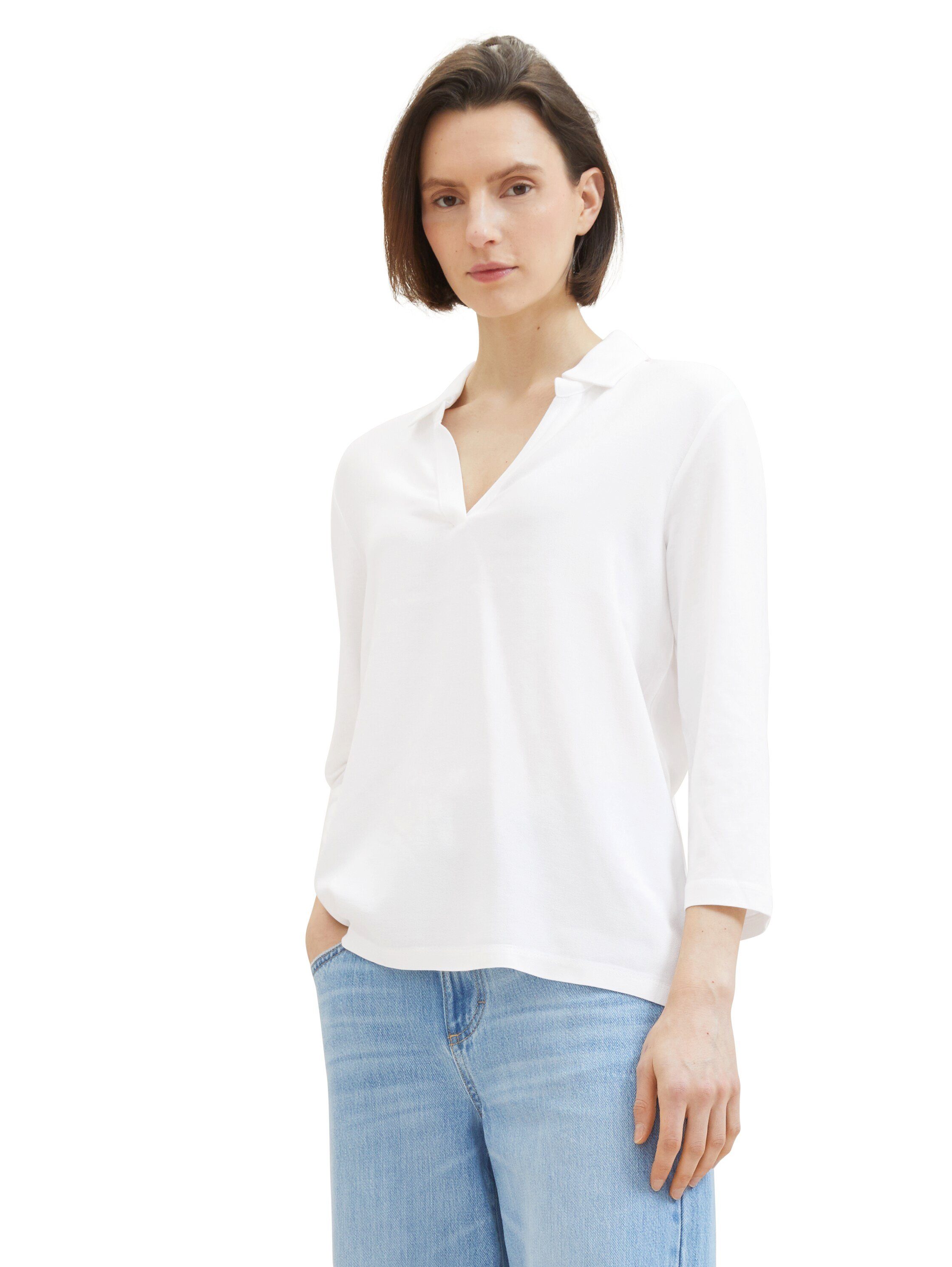 Tom Tailor Shirt met lange mouwen met een polokraag