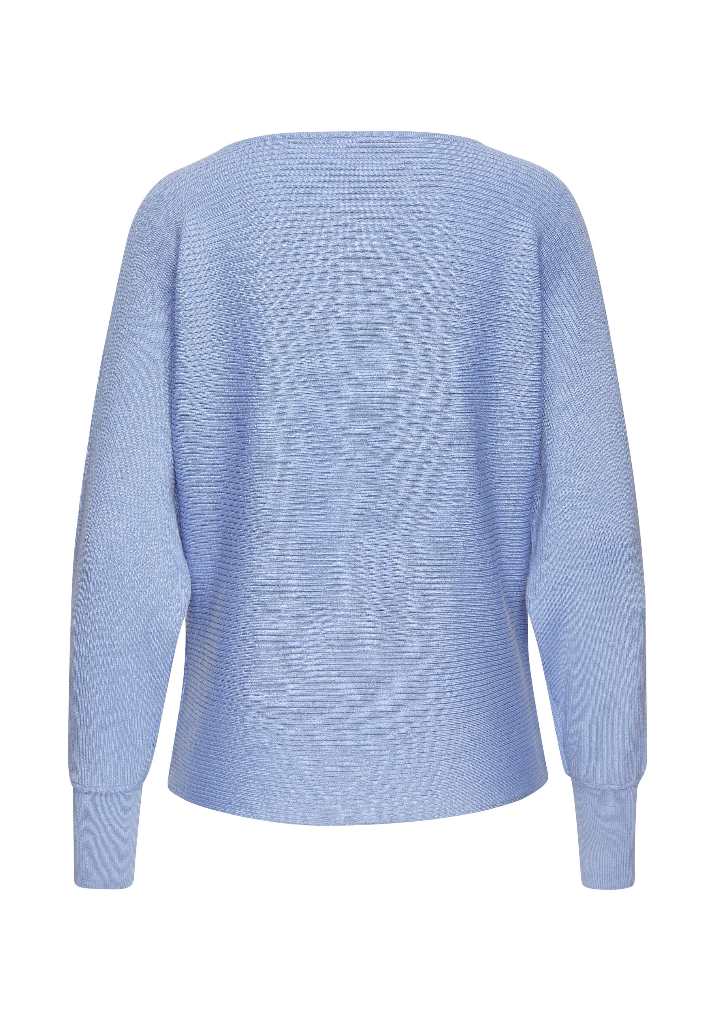 Vivance Gebreide trui met u-boot halslijn, vleermuismouwen, strepenlook, oversized
