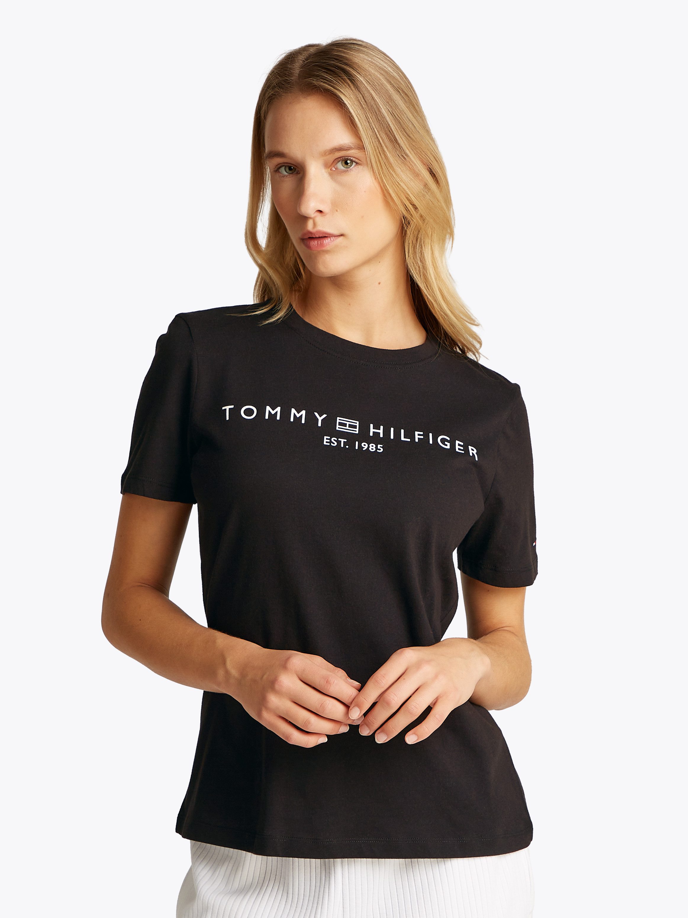 Tommy Hilfiger T-shirt REG CORP LOGO C-NK SS met een logo-opschrift