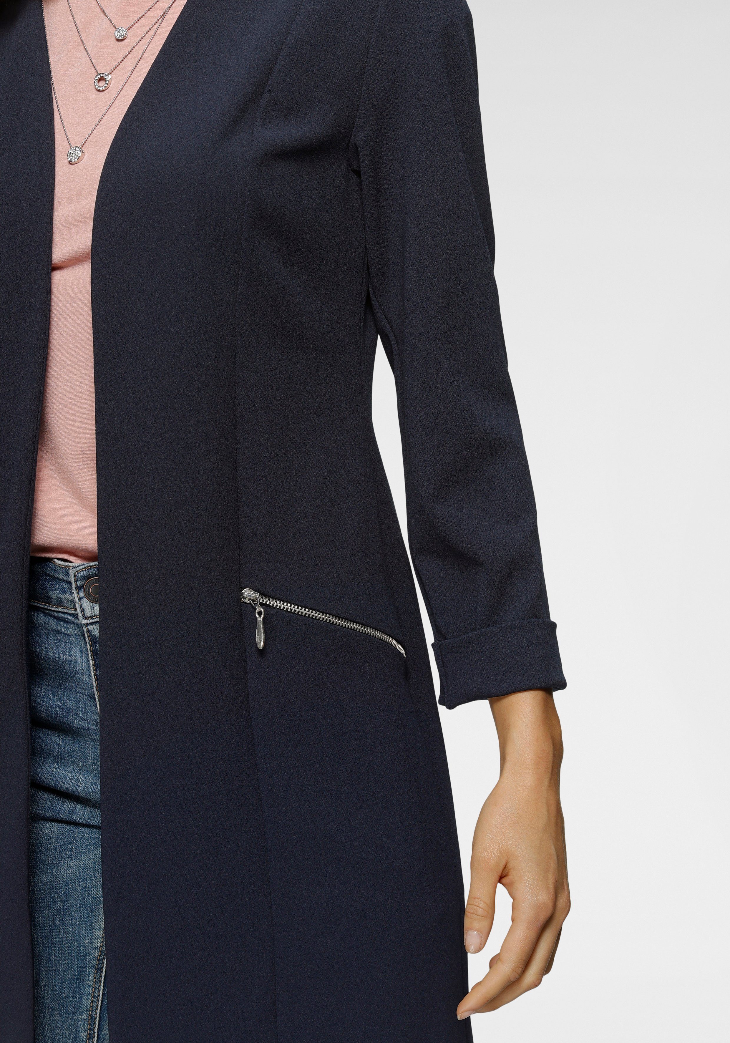 Laura Scott Lange blazer met ritssluitingen