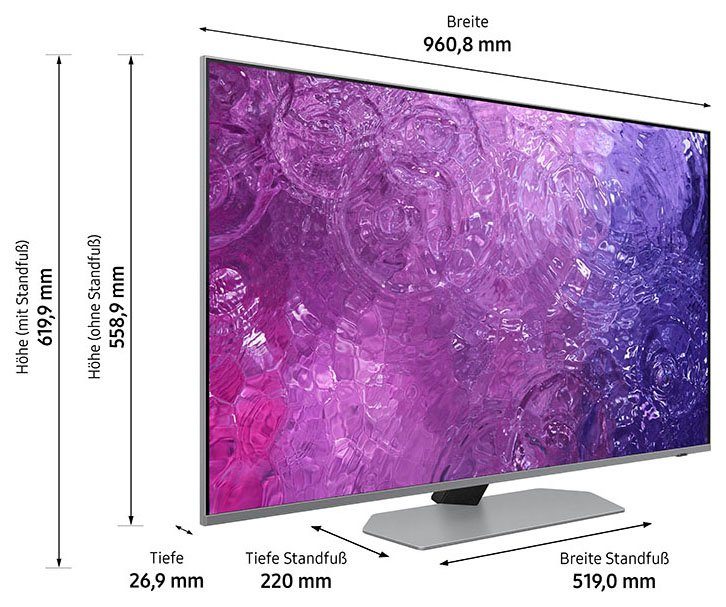 Samsung Led-TV GQ43QN90CAT, 108 cm / 43", 4K Ultra HD, Smart TV, Neo Quantum HDR, Neural Quantum Processor 4K, Gaming Hub