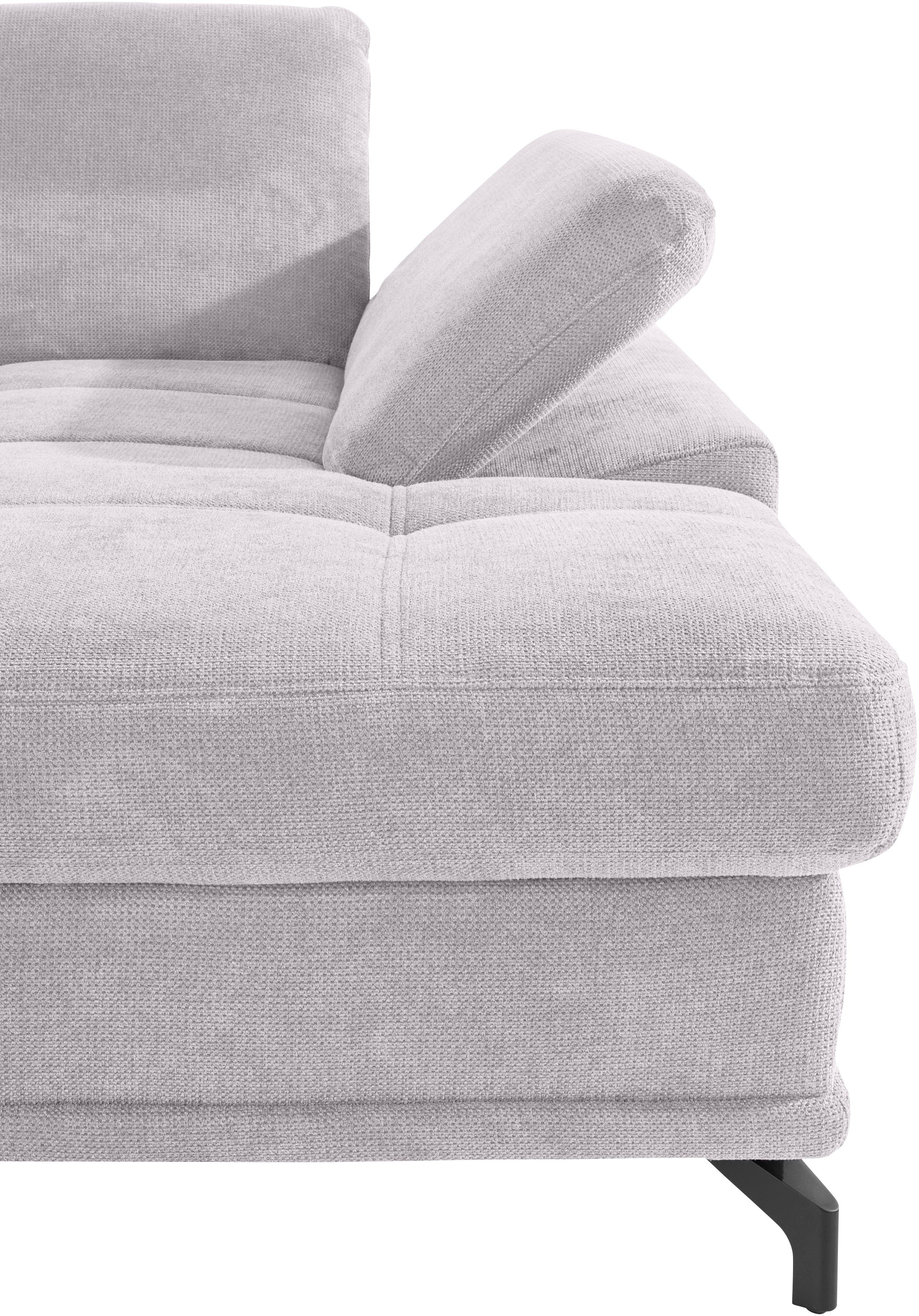 Places of Style Hoekbank Costello L-vorm, met zitdiepteverstelling, armleuningverstelling en