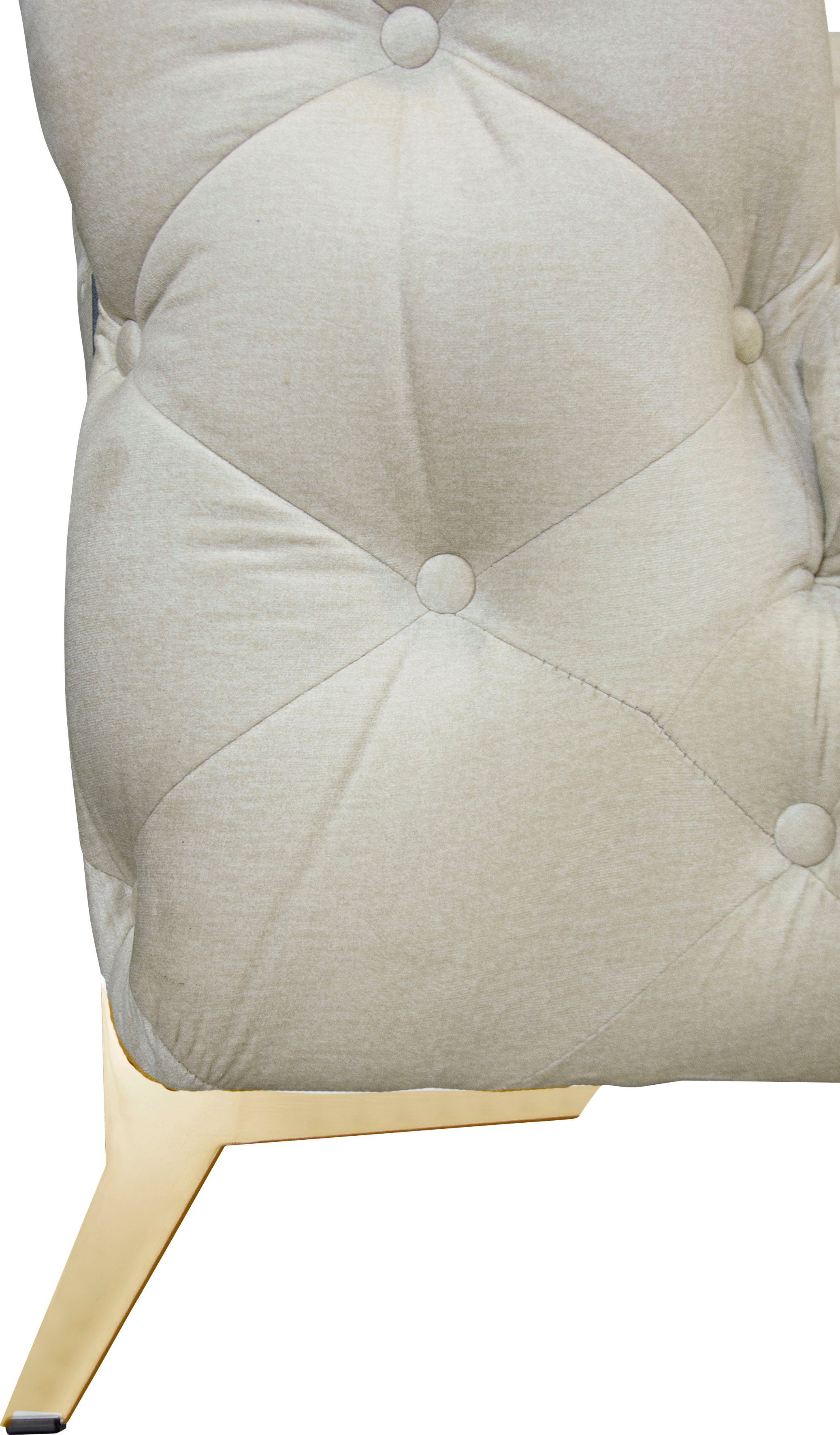 Leonique Chesterfield-bank Amaury L-vorm moderne chersterfield-look, breedte 262 cm, kleur van de poten ter keuze