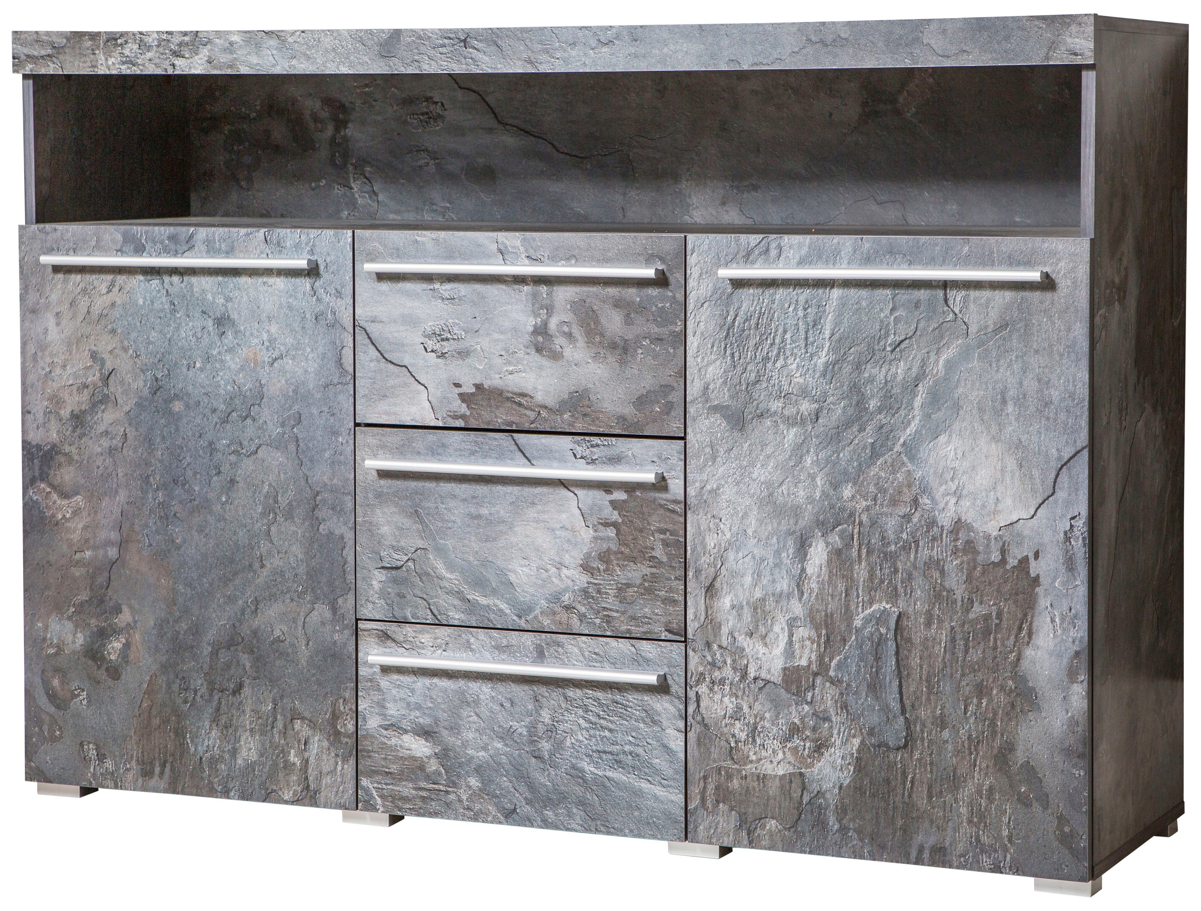 INOSIGN Dressoir India, breedte 132cm, stijlvolle dressoir met 2 deuren, 3 lades
