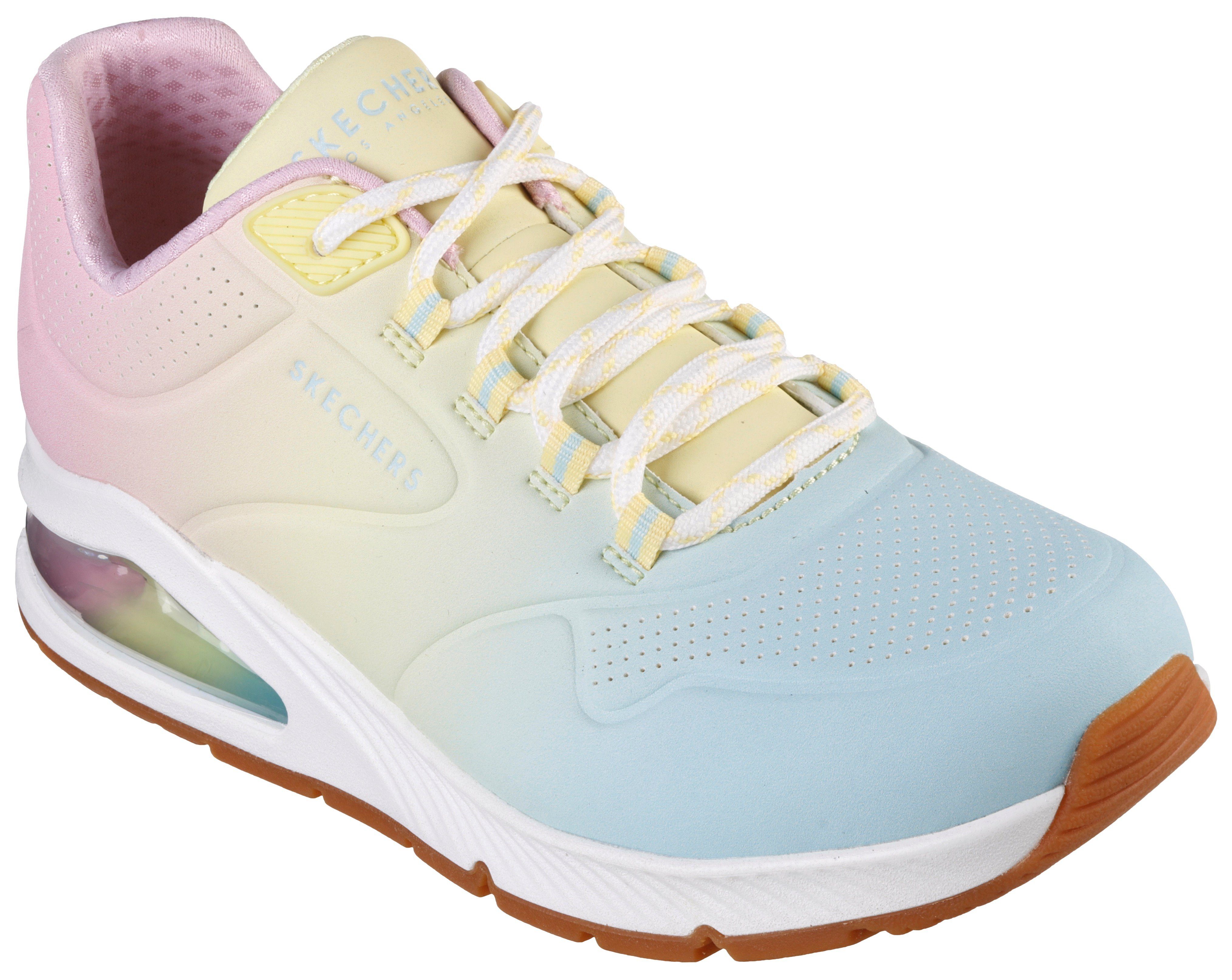Skechers Sneakers UNO 2 OMBRE AWAY in heldere kleurcombinatie, vrijetijdsschoen, lage schoen, veterschoen