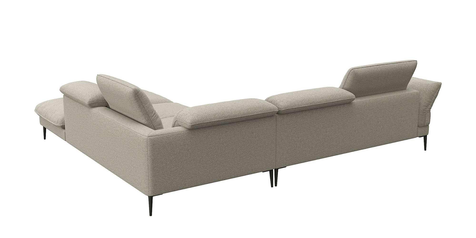 FLEXLUX Hoekbank Salino, functie-sofa met ottomane, relaxsofa, hoekbank Bank met arm- en hoofdeinde verstellingen, koudschuim & staalgolven