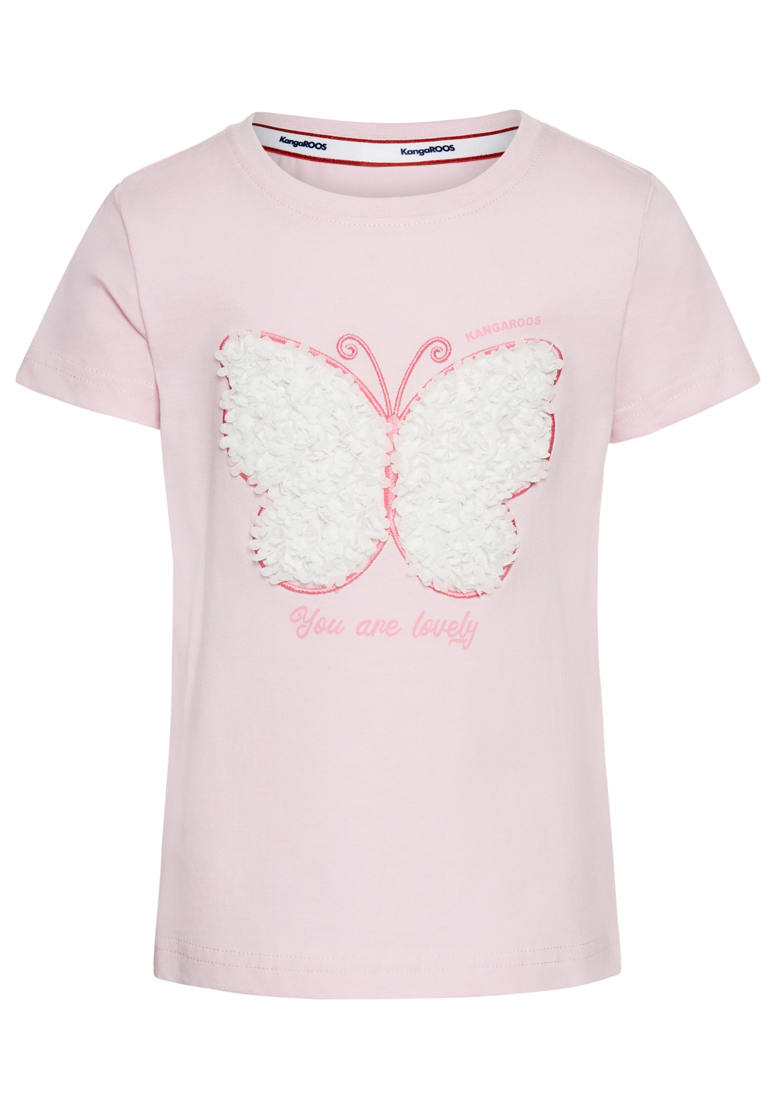 KangaROOS T-shirt Aufwendige Schmetterling-Applikation T-shirt met uitgebreide 3D-applicatie