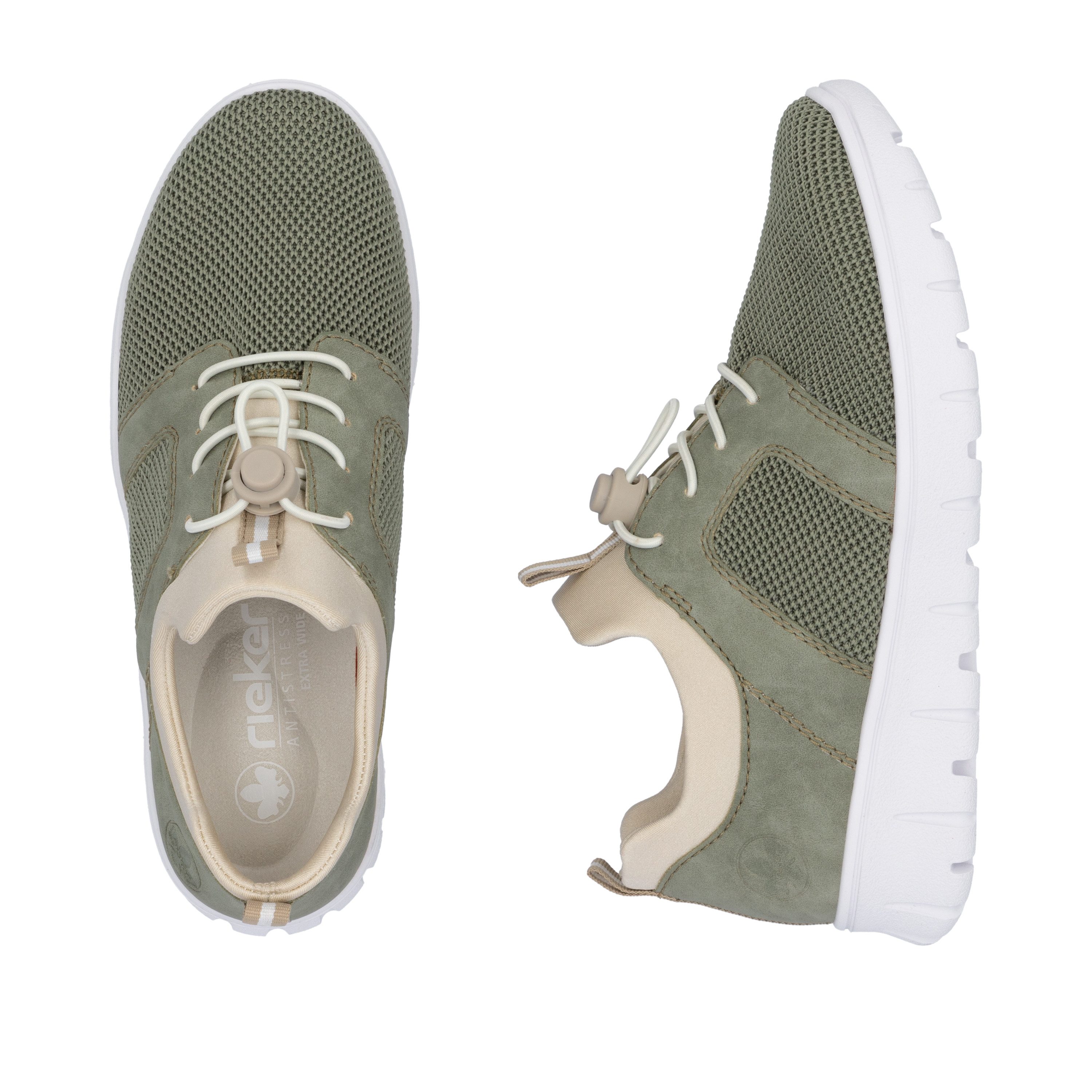 Rieker Slip-on sneakers , lage schoen, vrijetijdssneaker, instapschoen met aantrek lussen