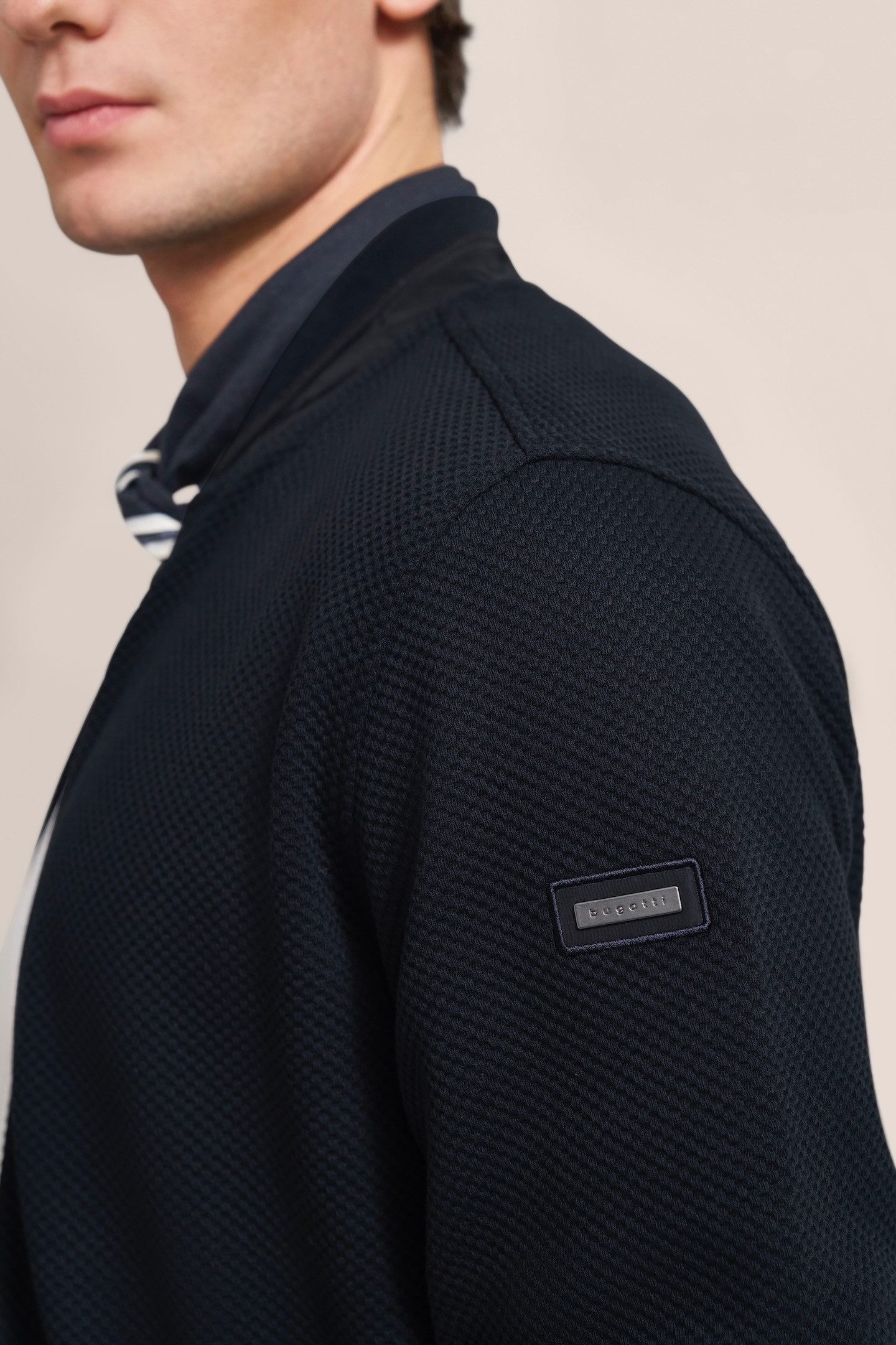 Bugatti Sweatvest met collegkraag