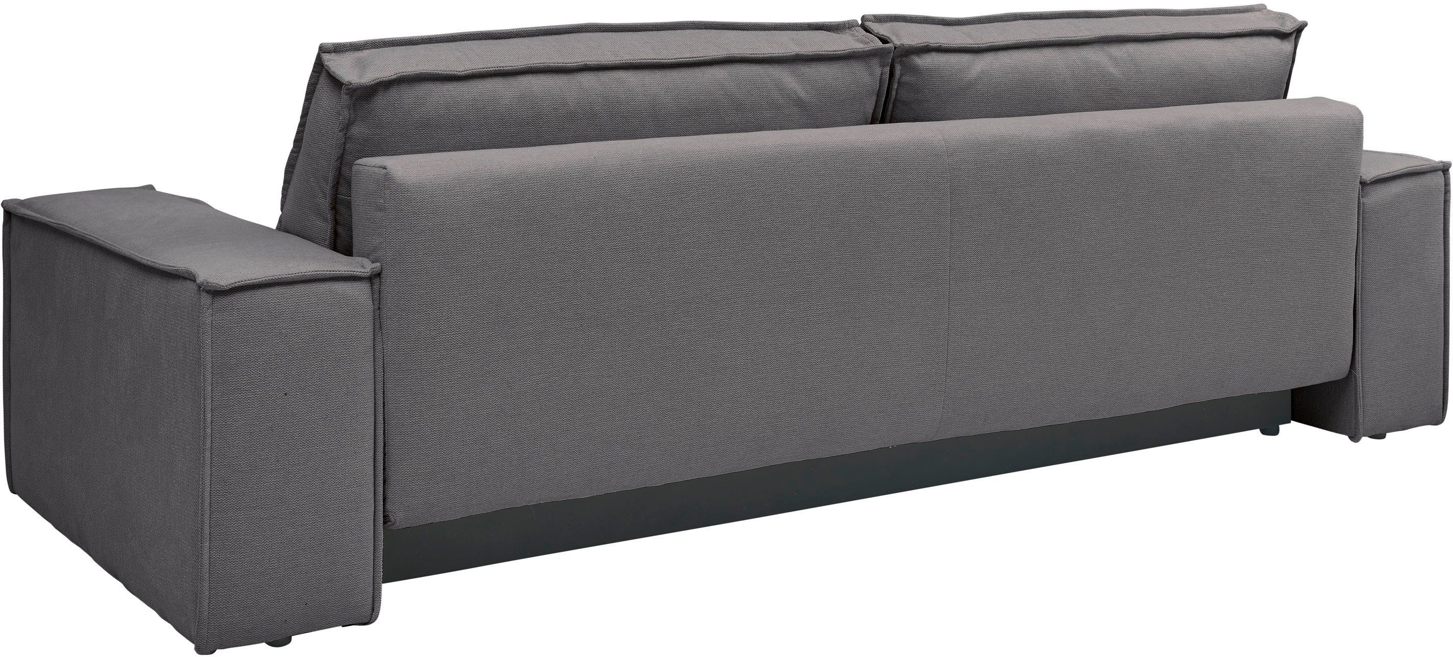 andas 3-zitsbank FINNLEY slaapbank 257 cm, slaapfunctie met bedlade (200/136cm)