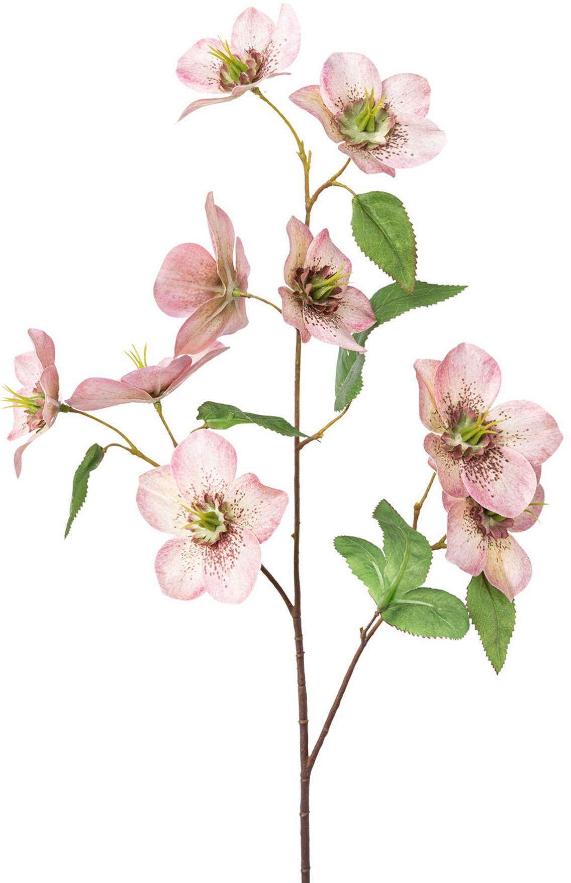 Creativ green Winterse kunstplant Kerst versiering weelderige bloemen- en bladwerk, takken in 3-delige set (3 stuks)