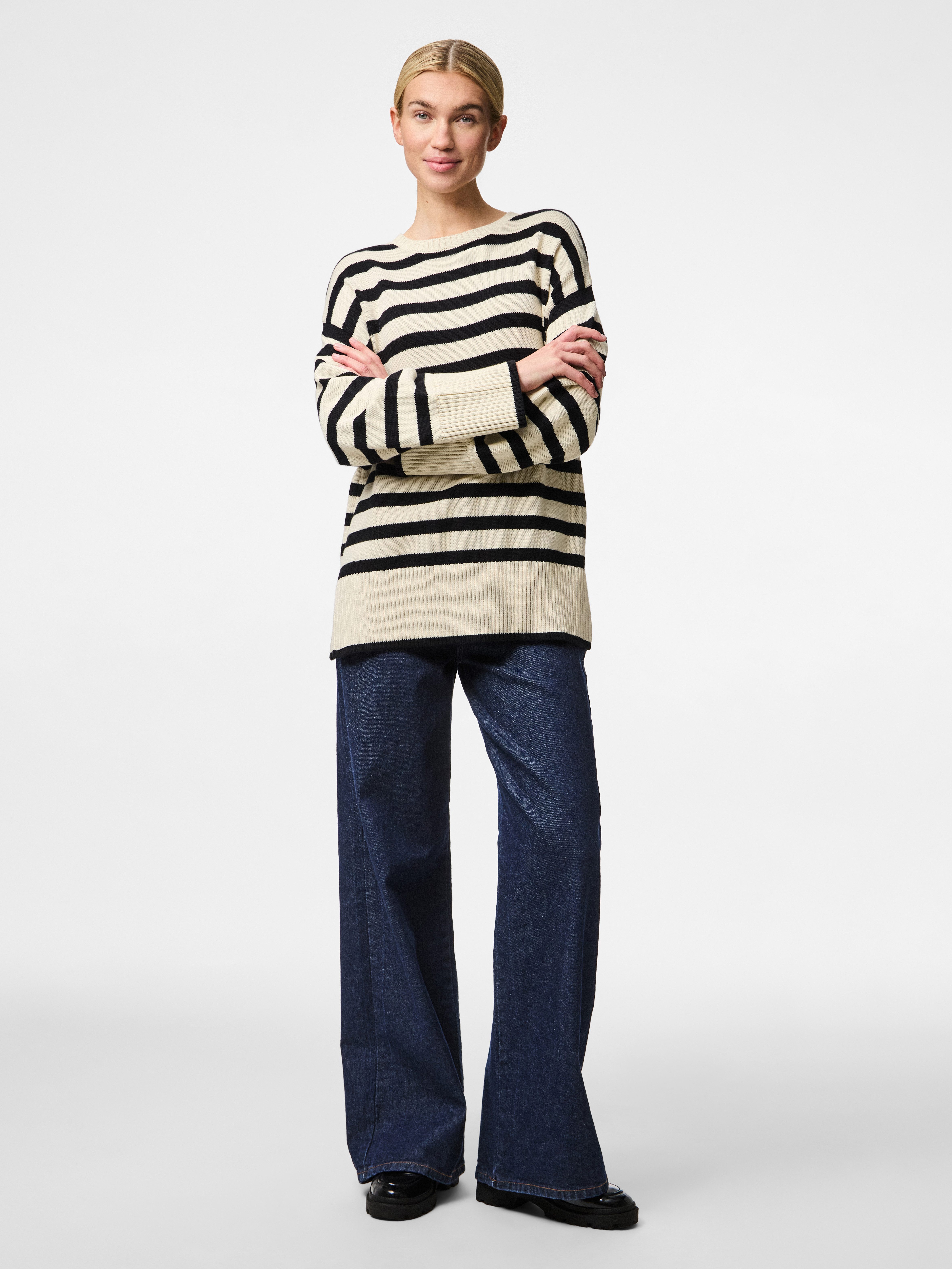pieces Trui met ronde hals PCAVA LS O-NECK SLIT KNIT NOOS