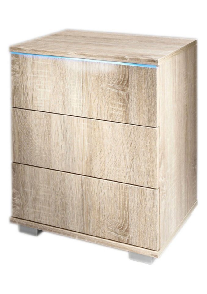 priess Nachtkastje met ledverlichting en push-to-open