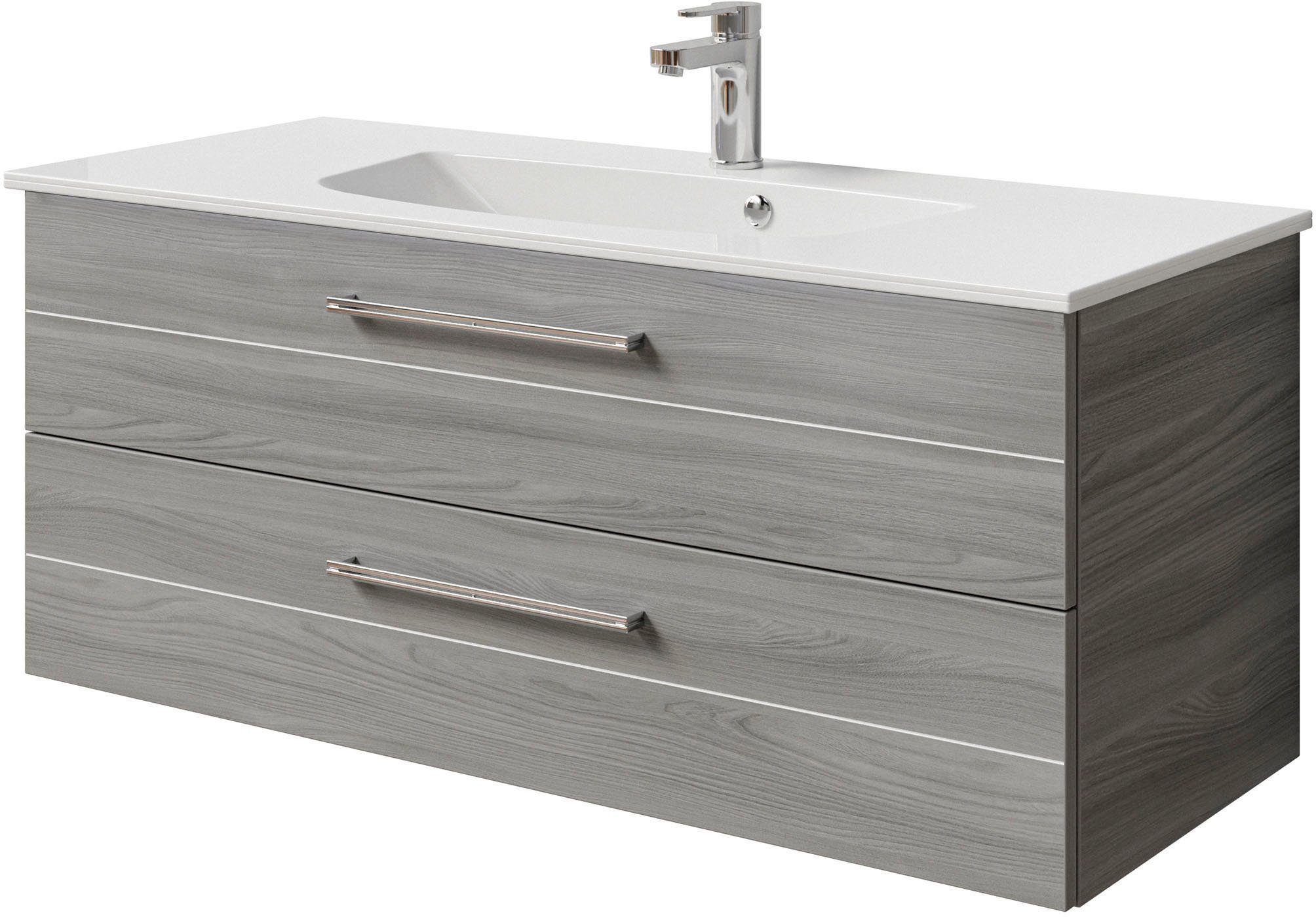 Saphir Wastafelonderkast Serie 6025 Mineralmarmor-Waschtisch mit Unterschrank, 117 cm breit (2-delig