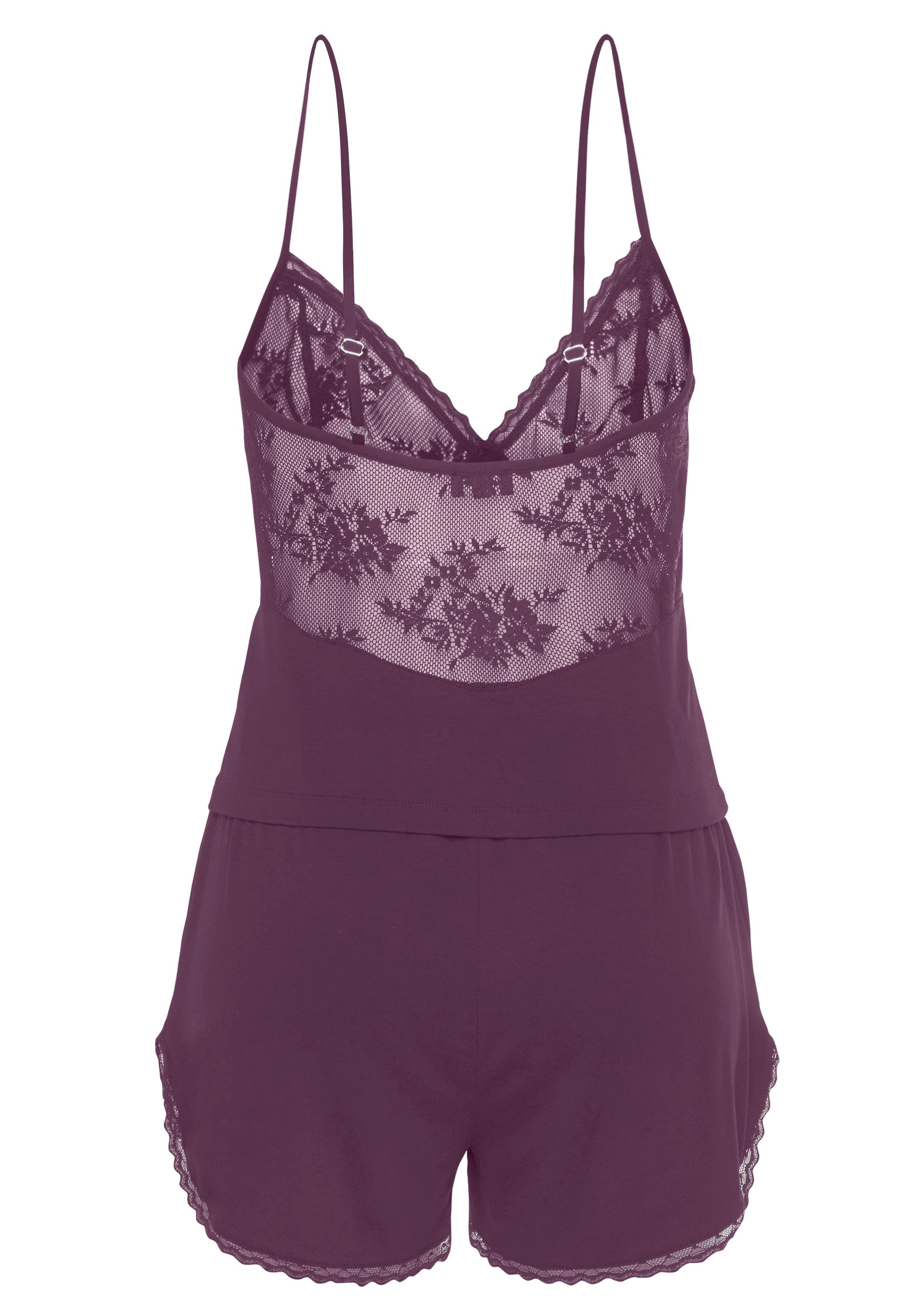 Bruno Banani Shortama met mooie kantdetails (2-delig, 1 stuk)