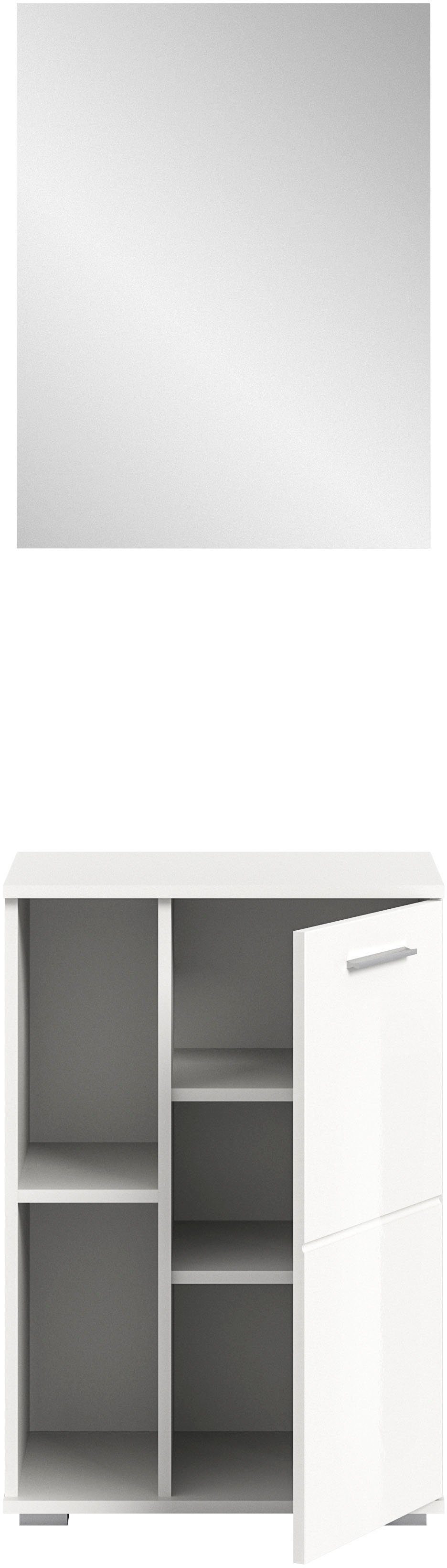 INOSIGN Halmeubelset Valge, Breedte 55 cm, 2-delig Set, bestaande uit: Schoenenkast en Spiegel (2-delig)