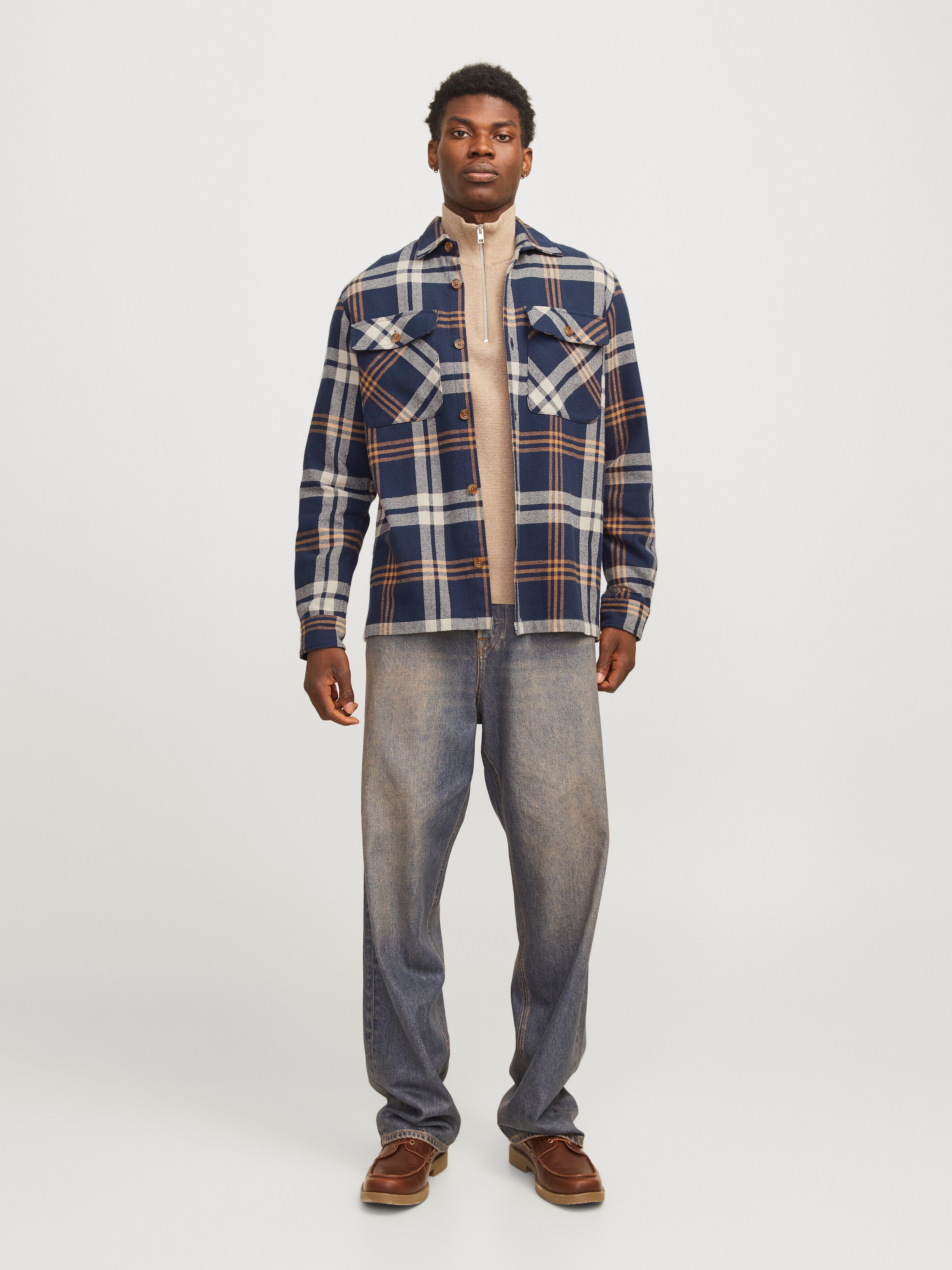 Jack & Jones Overhemd met lange mouwen JPRRAYMOND MELANGE CHECK LS OVERSHIRT SN