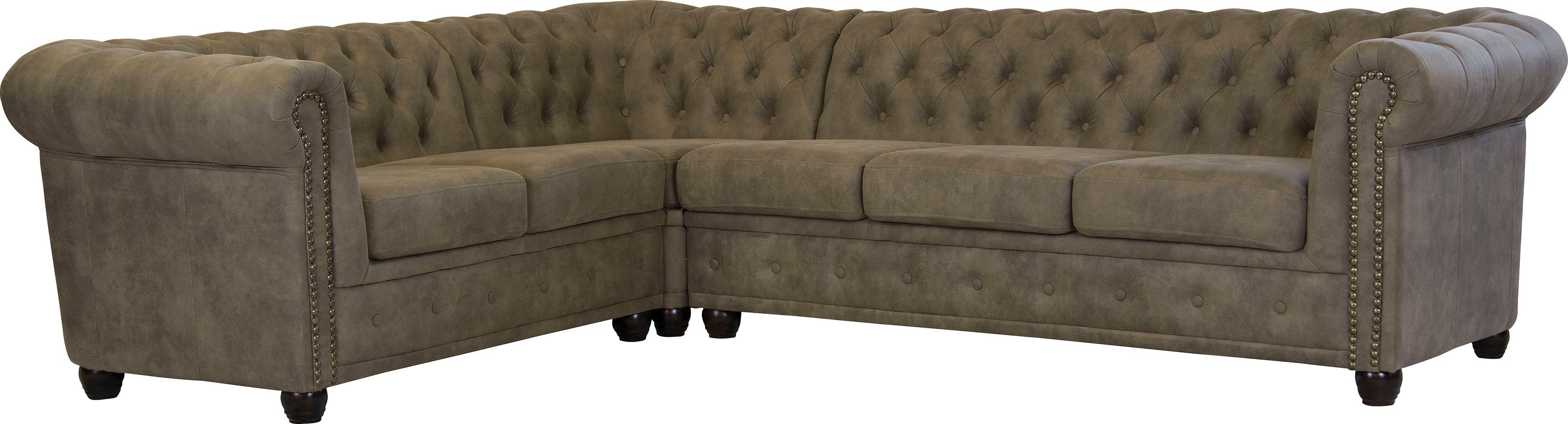 Home affaire Chesterfield-bank Rysum L-vorm Chesterfield-look, lange zijde links of rechts