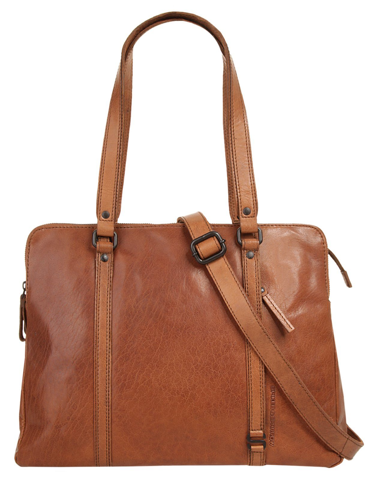 Spikes & Sparrow Shopper LAPTOP SHOULDERBAG dames shoppers maat Onesize bruin