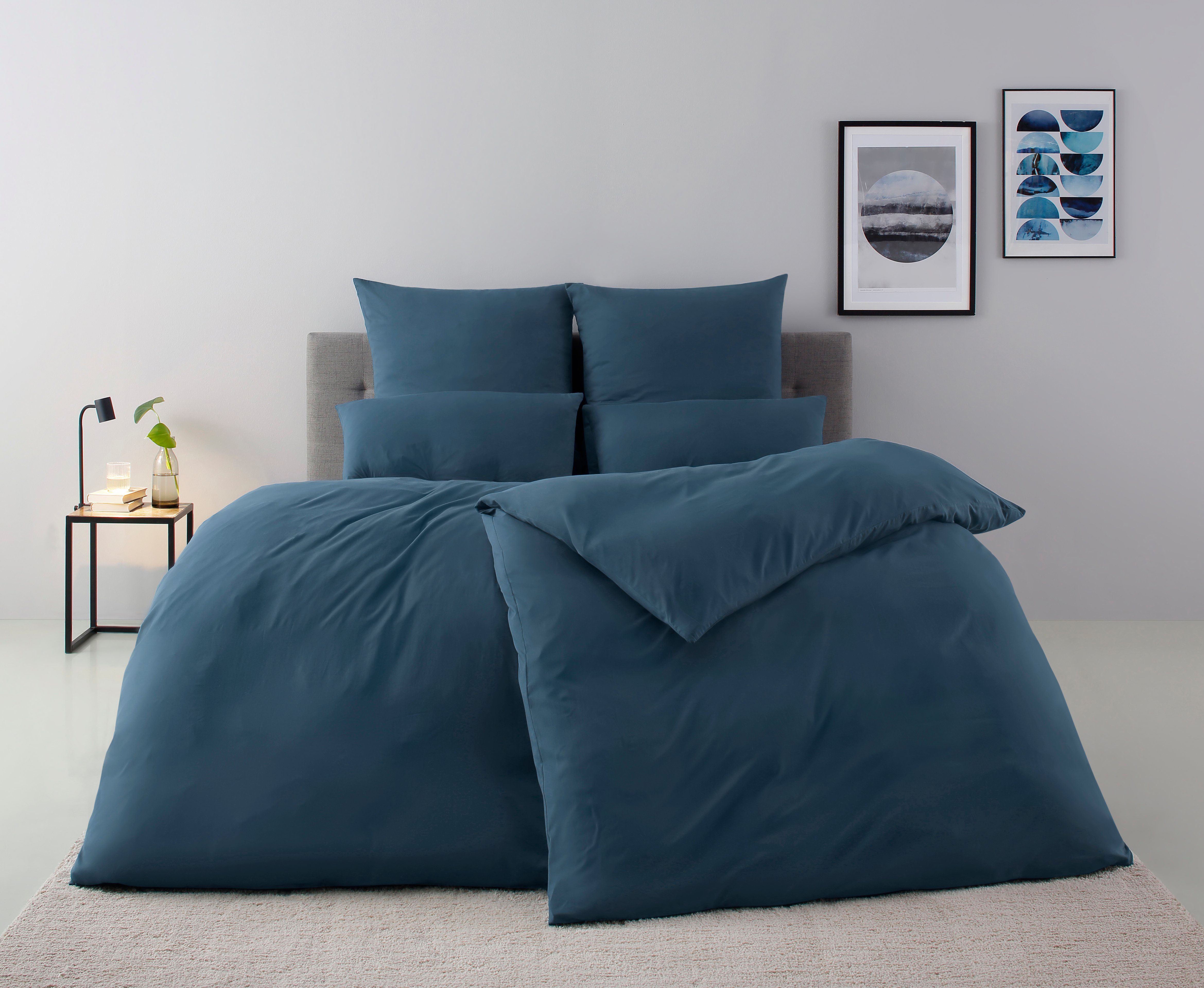 my home Overtrekset Desner Premium kwaliteit, 100 % polyester, zeer zacht, uni, vanaf 135x200 cm