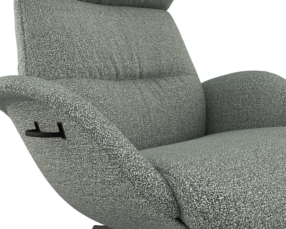 FLEXLUX Relaxfauteuil Relaxchairs More Eersteklas comfort, rug- en hoofdsteunverstelling, draaibaar, zwarte voet