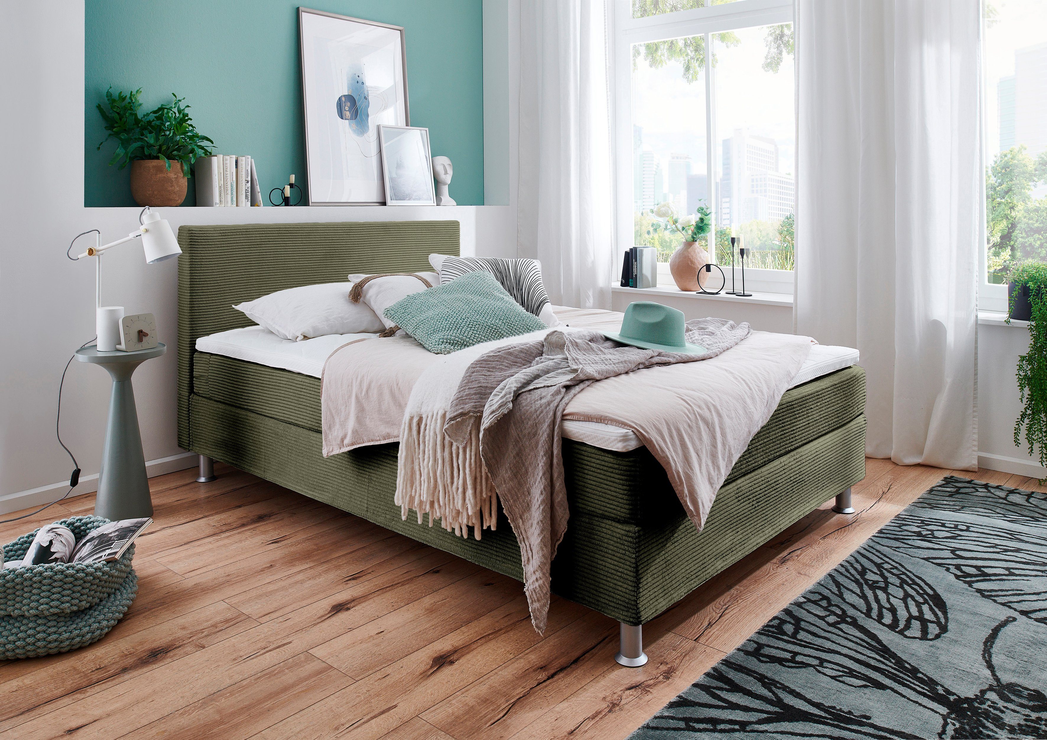 ATLANTIC home collection Boxspring Edison inclusief bonell-binnenveringsmatras en topmatras