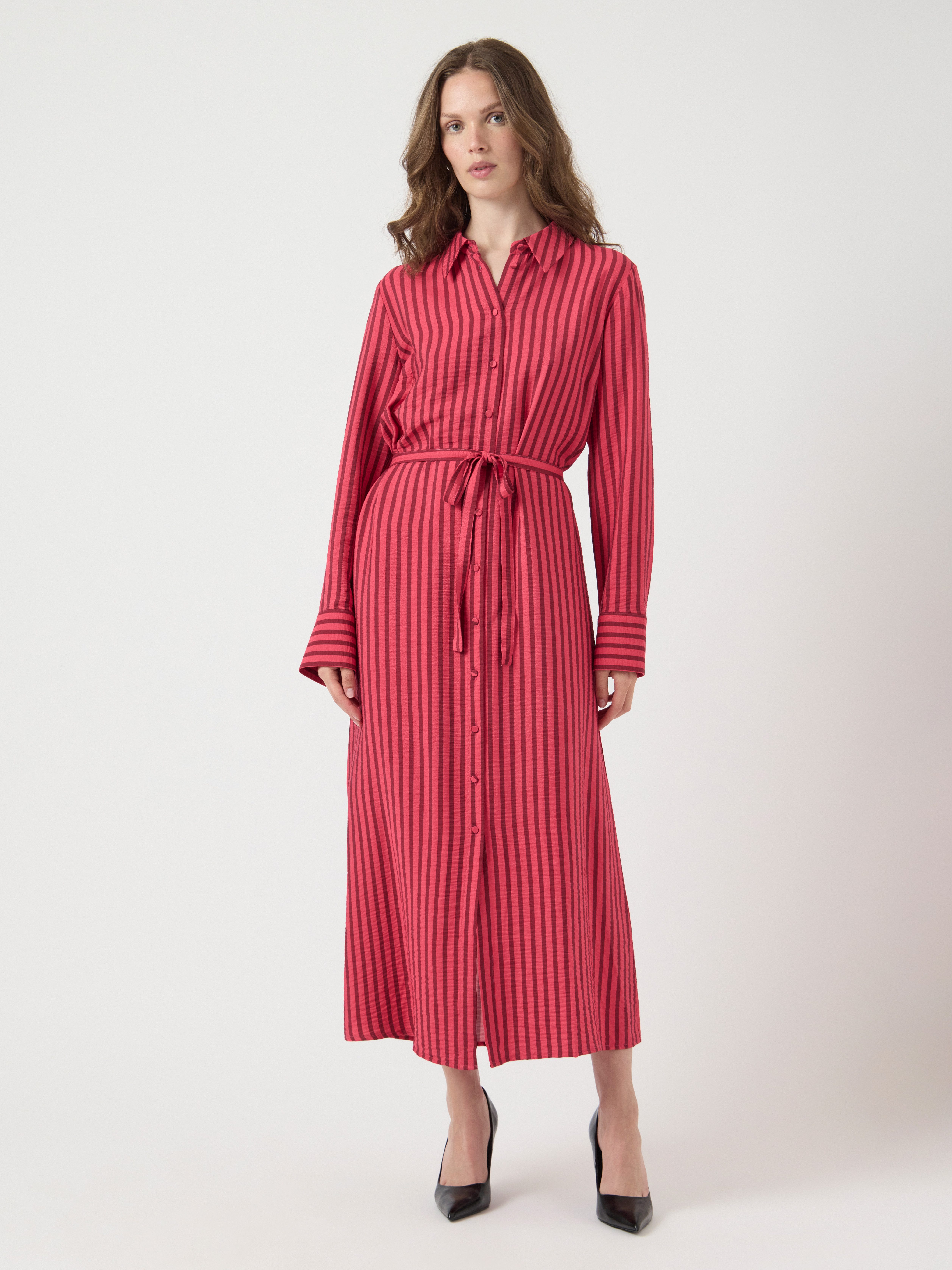 Y.A.S Jurk met overhemdkraag YASKAYA LS LONG SHIRT DRESS S. NOOS