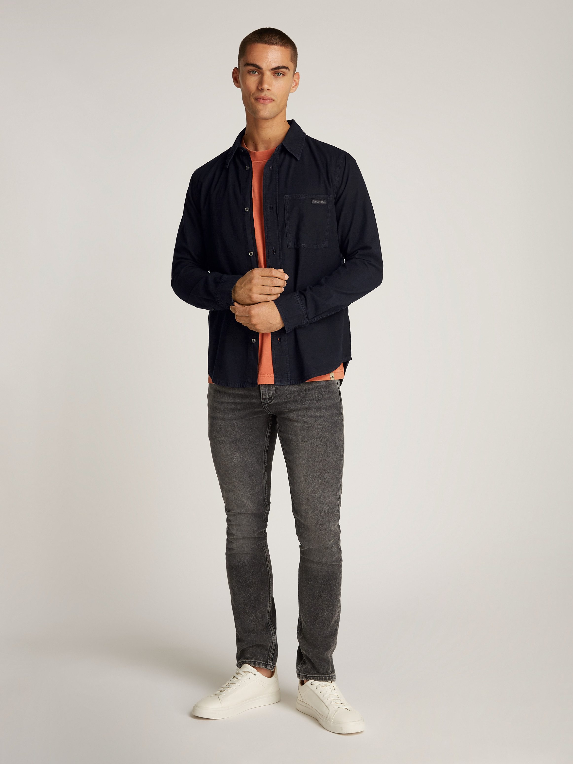 Calvin Klein Overhemd met lange mouwen REGULAR CHAMBRAY SHIRT